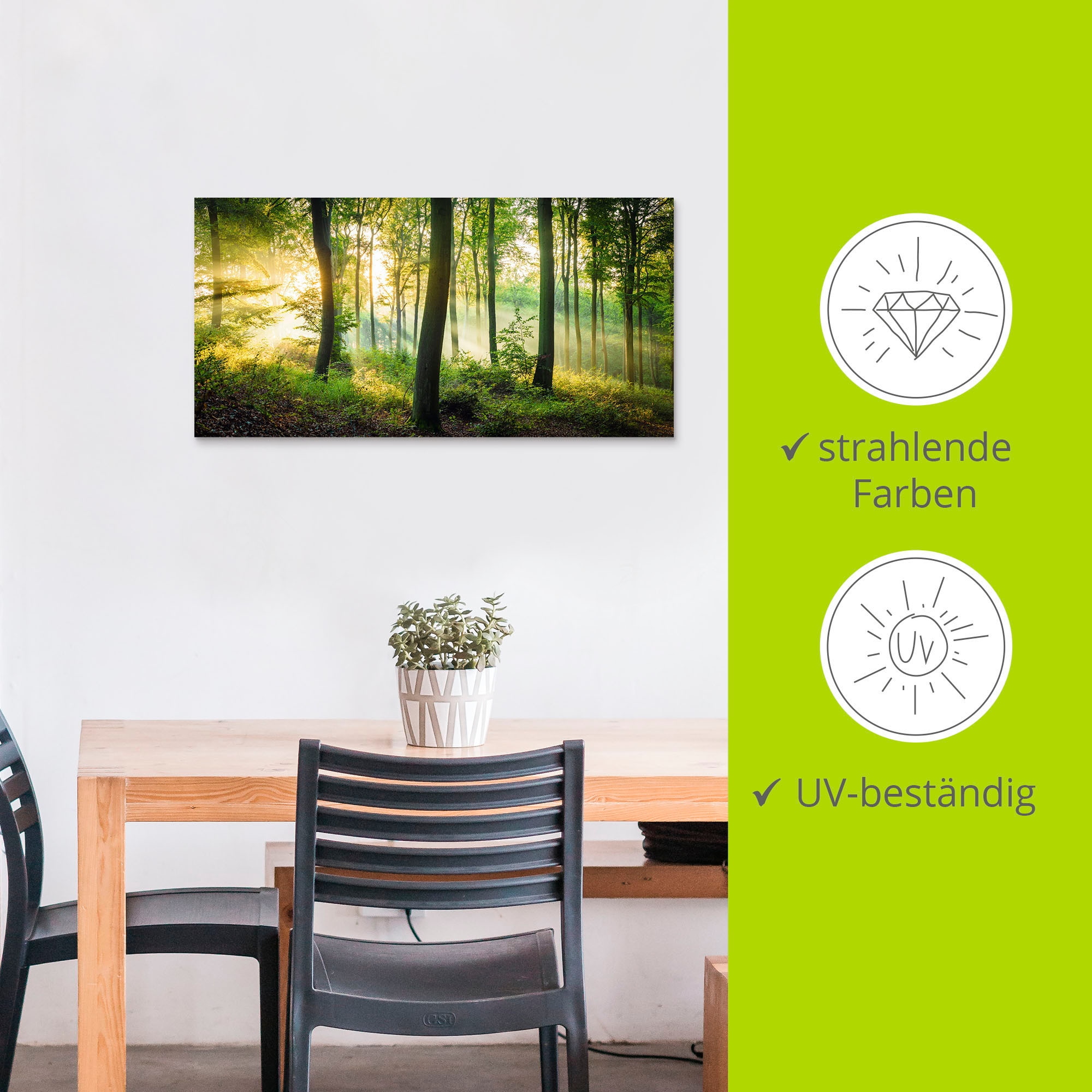Artland Wandbild »Herbst im Wald II« Waldbilder 1 Stk. tlg. als Alubild, Leinwandbild, Poster in verschied. Grössen
