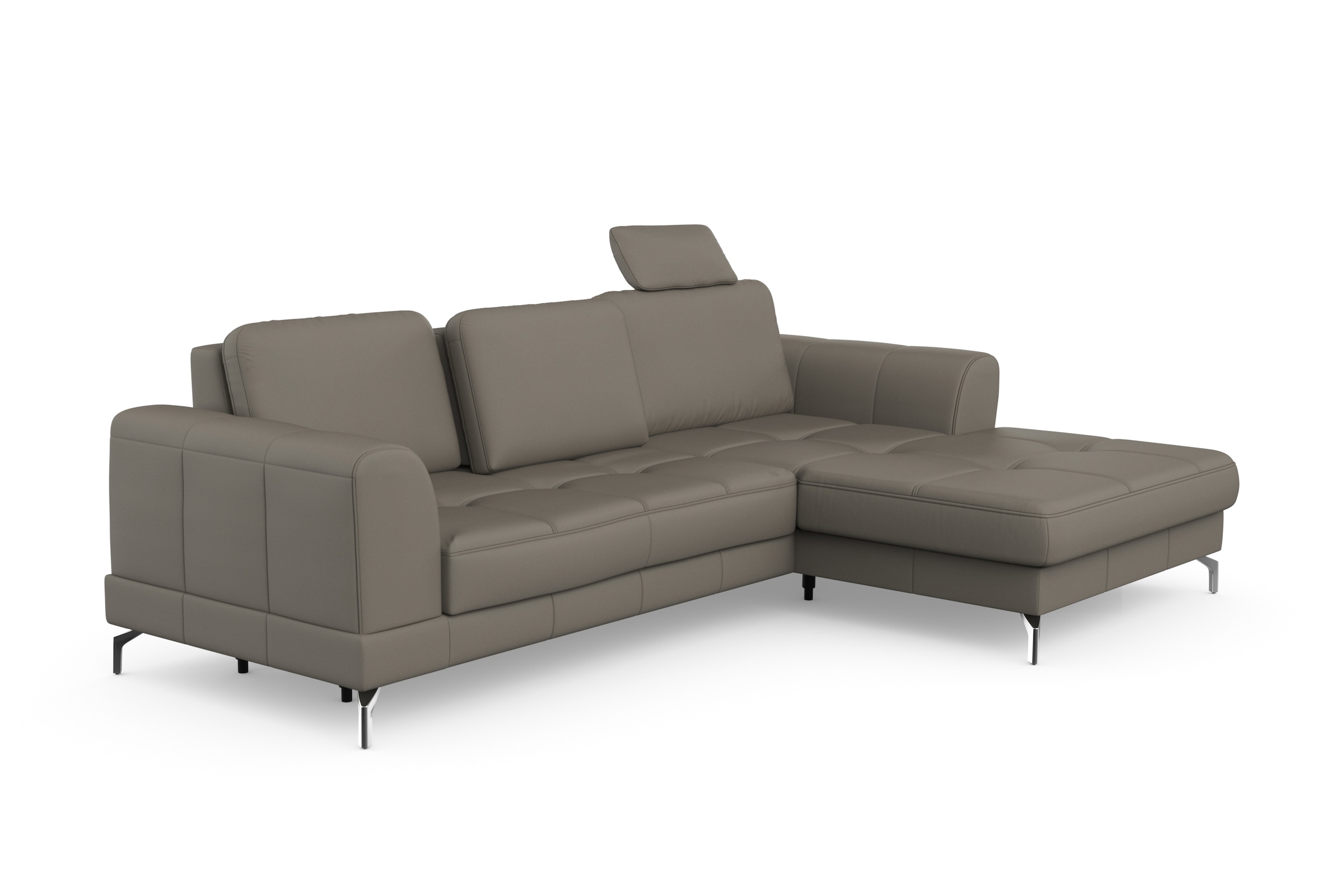 sit&more Ecksofa »Bendigo L-Form«, inklusive Sitztiefenverstellung, Bodenfreiheit 12 cm, in 2 Fussfarben