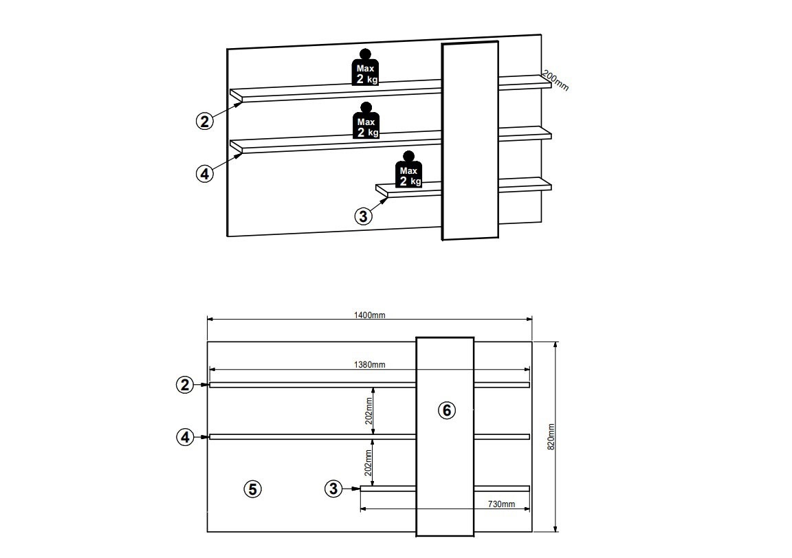 Innostyle Wandboard »BELLANO« 1 Stk. tlg. mit Boden
