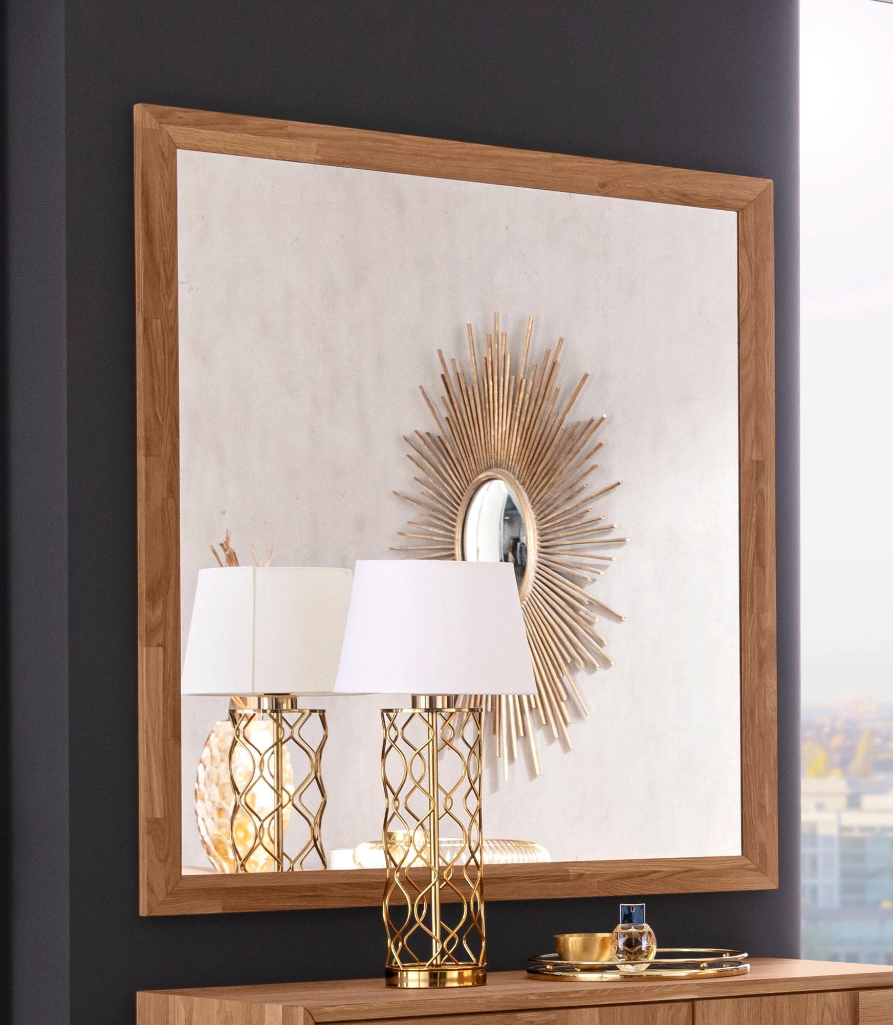 Image of Places of Style Spiegel »Trond«, Rahmen Eiche massiv bei Ackermann Versand Schweiz