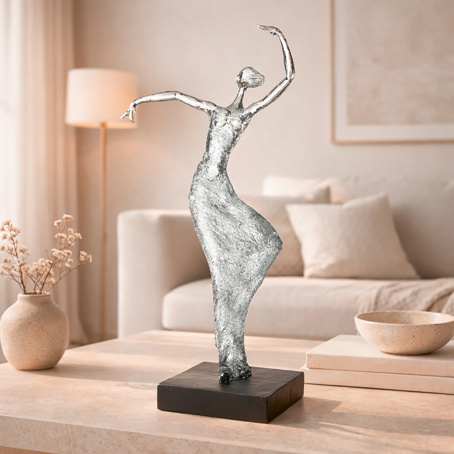 GILDE Sculpture »Skulptur Seelentanz klar; schwarz« Harmonie intimité calme émotion figure artistique