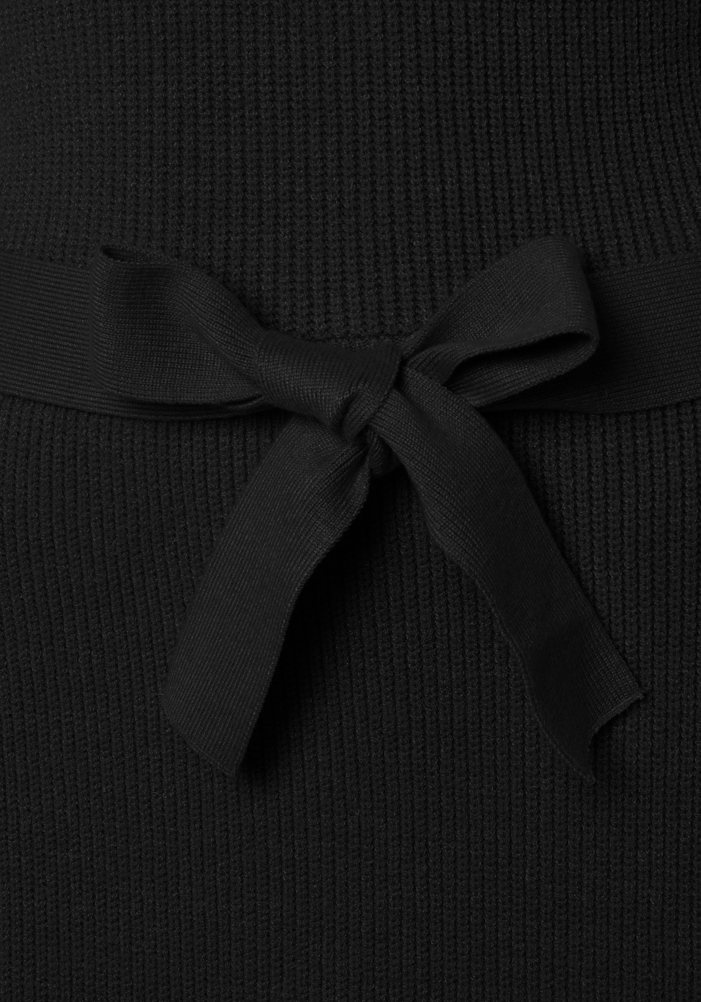 LASCANA Strickkleid, (mit Bindegürtel), und V-Ausschnitt, Herbst- Winterkleid, casual-elegant