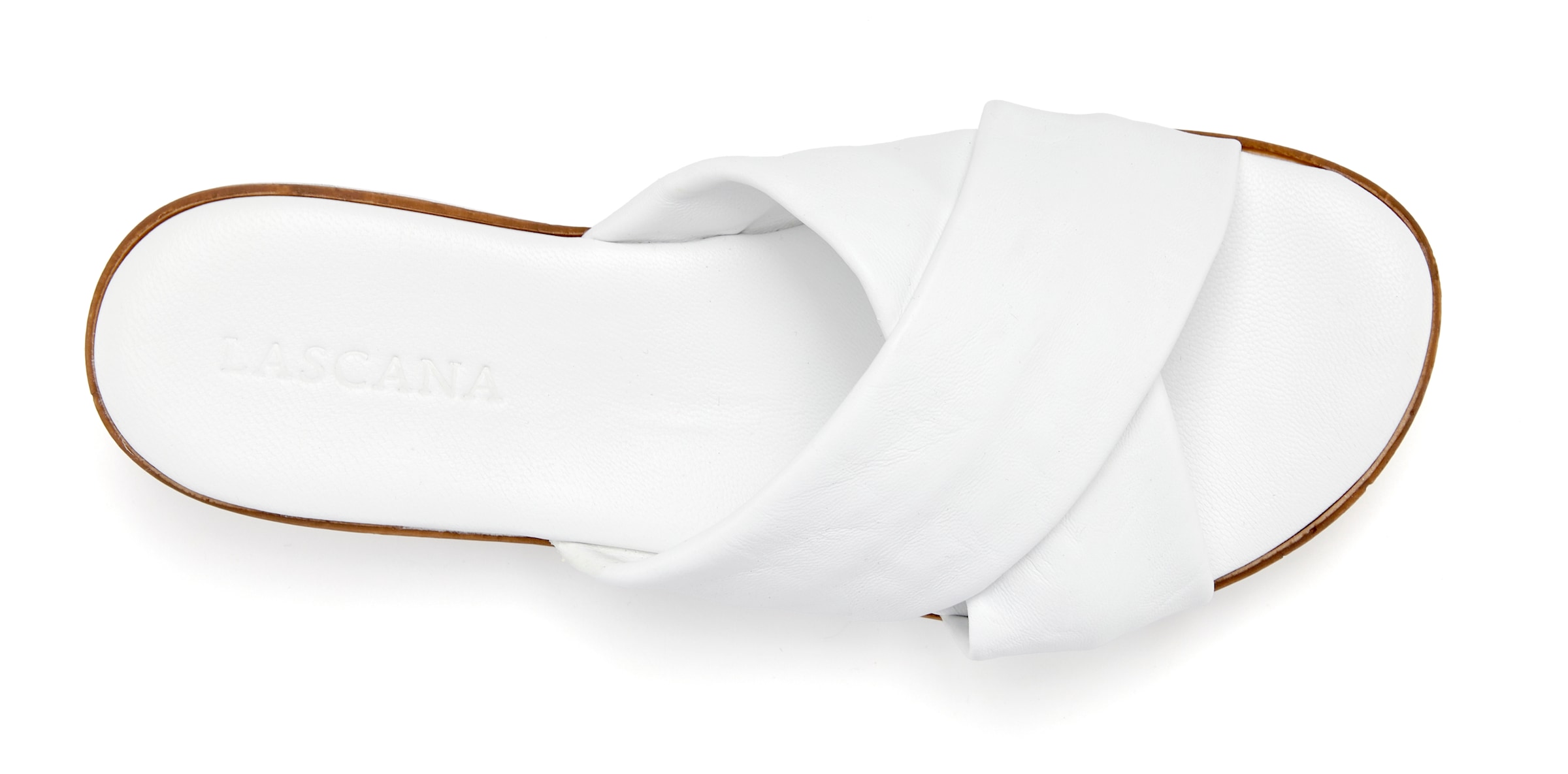 LASCANA Pantolette »Sandale, Sommerschuh, Mule, offener Schuh,«  aus Leder mit dezentem Keilabsatz