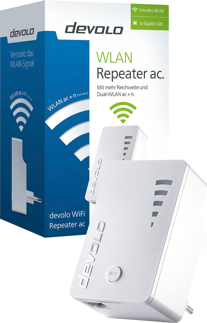 DEVOLO WLAN-Repeater »WiFi Repeater ac (1200Mbit, 1xGB LAN, WPS, Repeater, WLAN Verstärker)«
