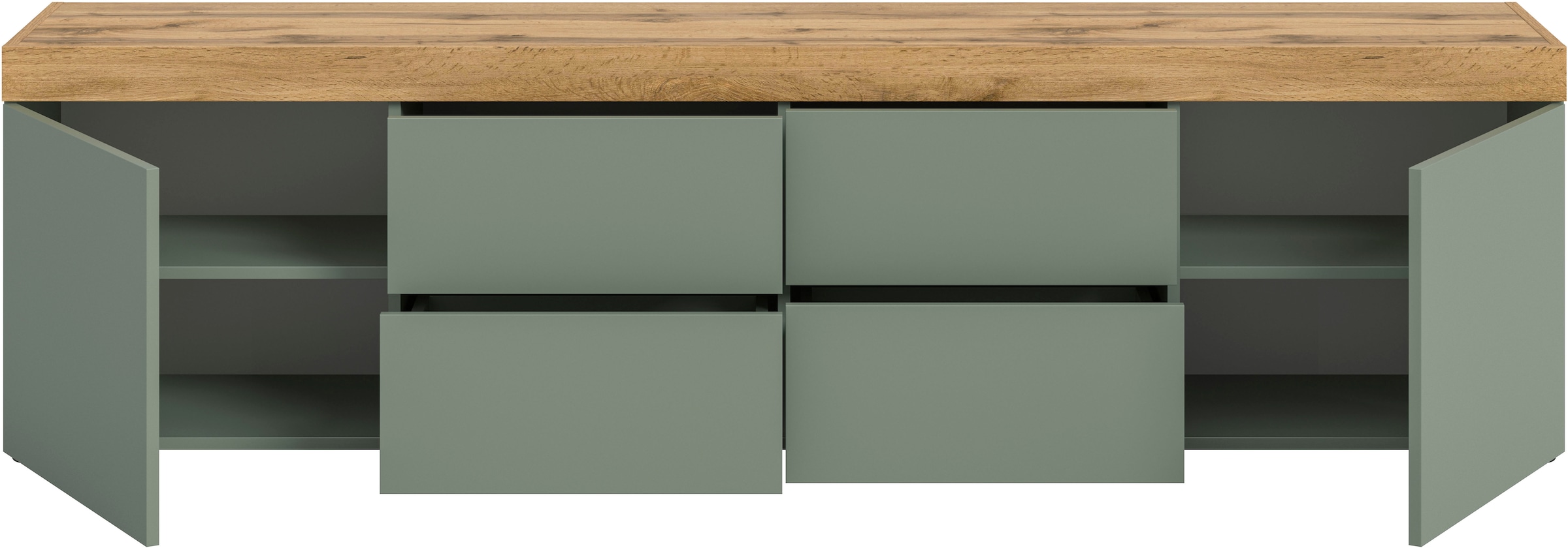 GOODproduct Table basse »MAMBO, TOPSELLER!, Breite 200 cm, 2 Türen, 4 Schubkästen, 4 Fächer« 1 cuis tlg. Lowboard, meuble TV bas, meuble TV, salon