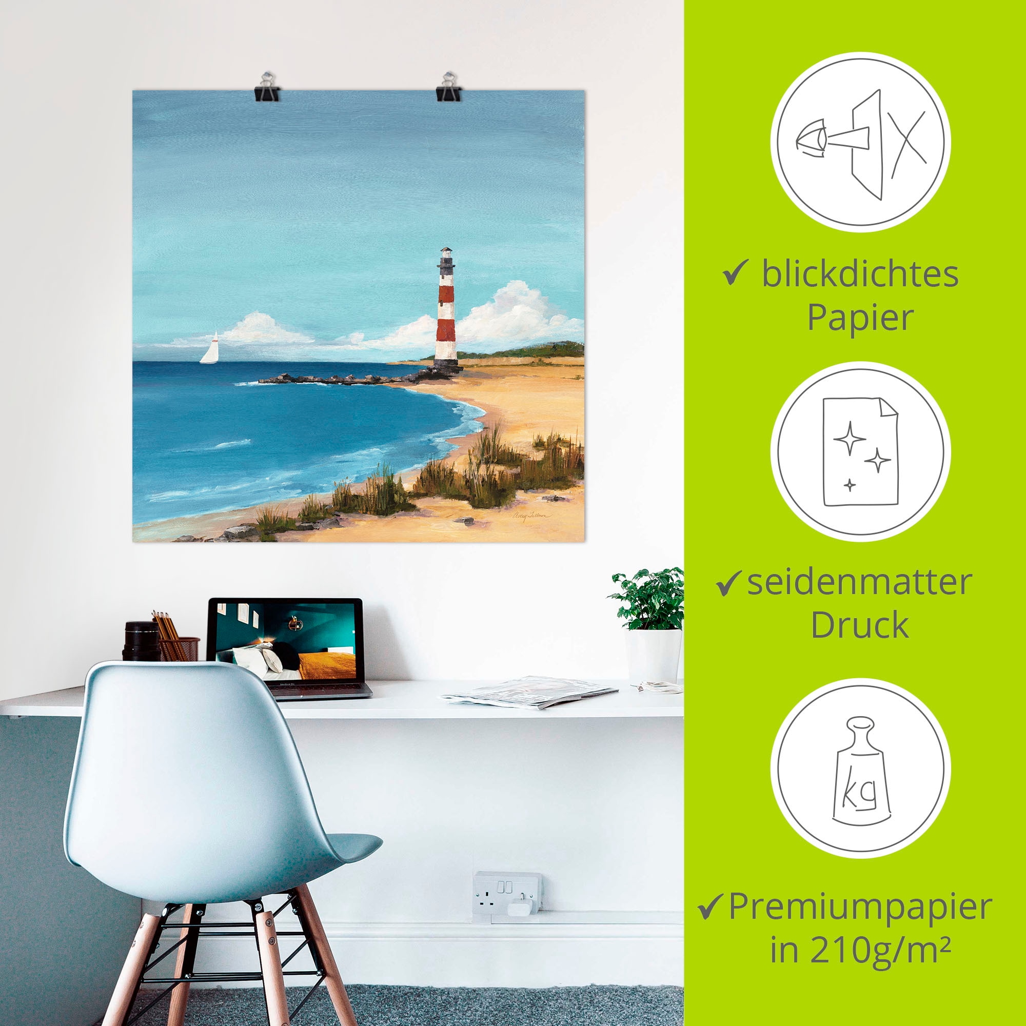 Artland Poster »Sandpunkt«, Strand, (1 St.), als Leinwandbild, Wandaufkleber oder Poster in versch. Grössen