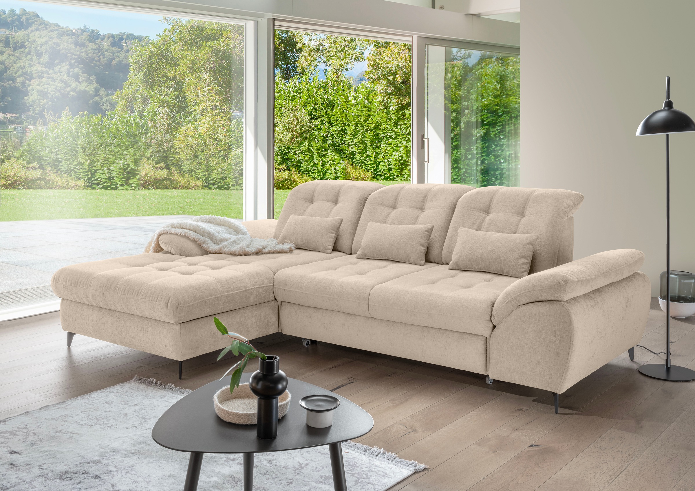 Image of GOODproduct Wohnlandschaft "Delphino Multifunktionen, Bettfunktion, Breite 273cm, L-Form" inkl. Bettkasten, Schlaffunktion, Kopfteil- und Sitztiefenverstellung