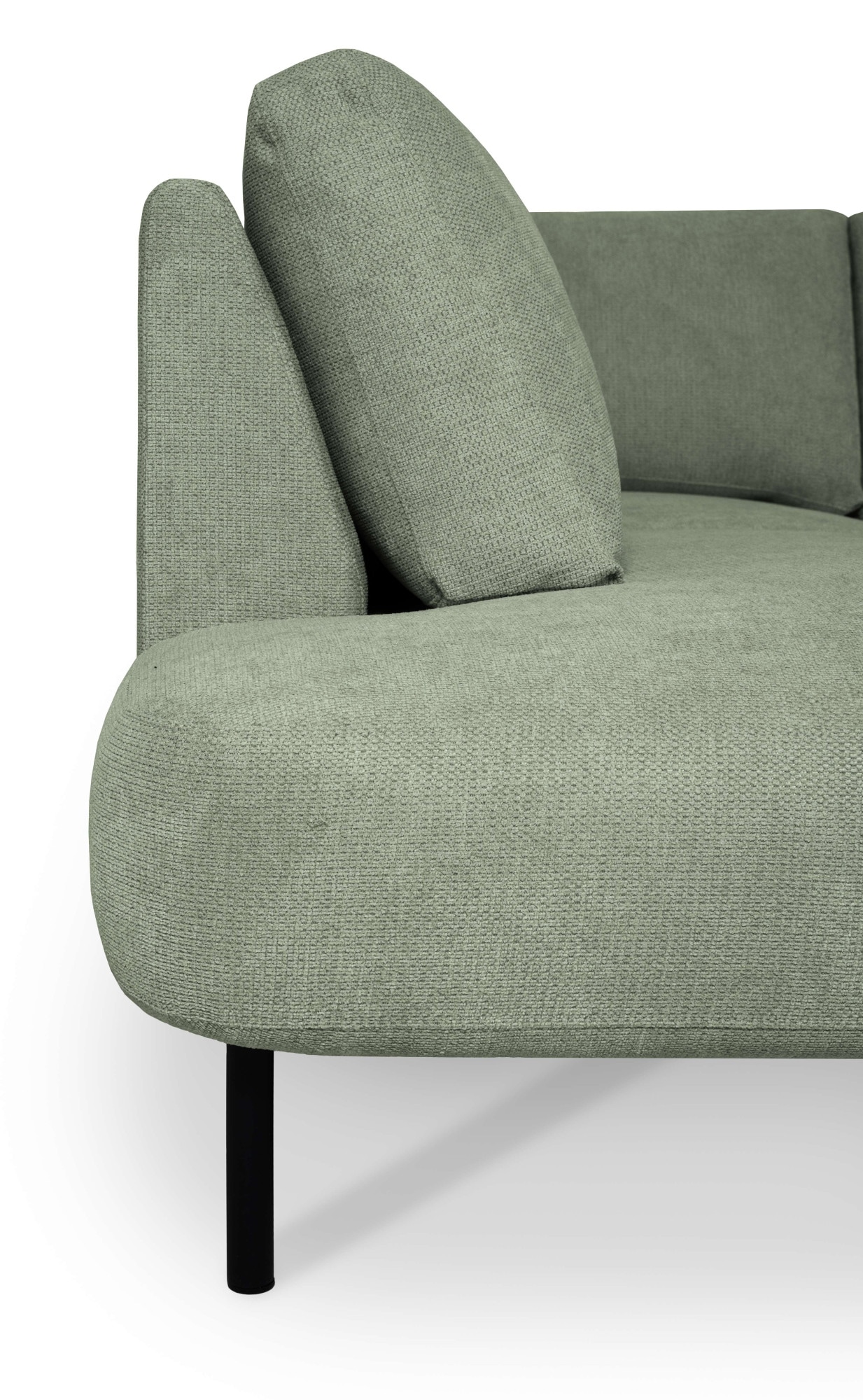 Places of Style Wohnlandschaft »Cesola«, in weichem Chenille-Stoff, Breite 327 cm, mit schwarzen Metallfüssen