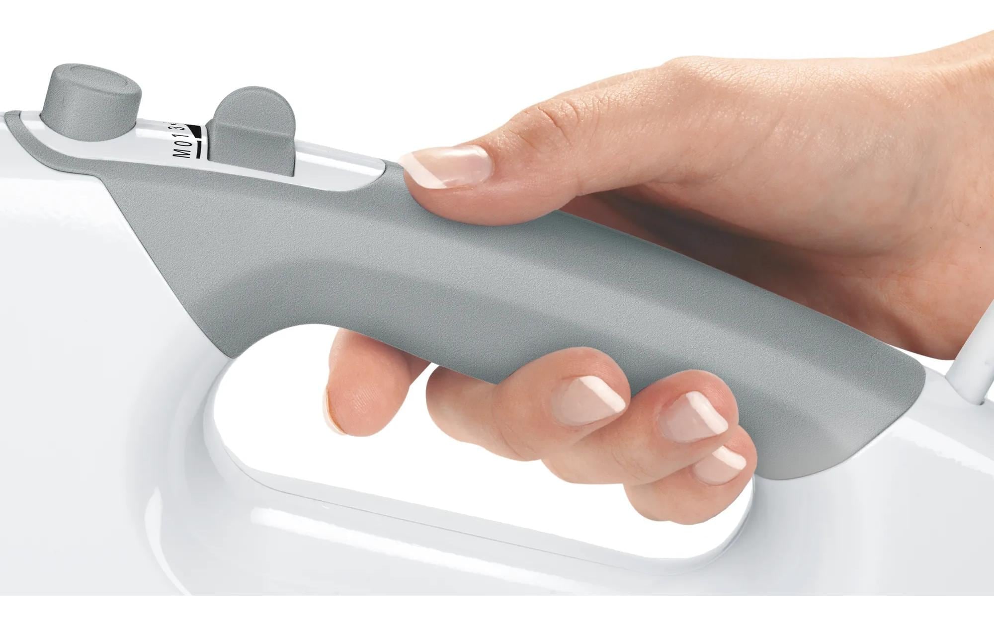 BOSCH Handmixer »ErgoMixx MFQ36440, Edelst. Rührbesen/Knethaken, 5 Stufen, Mixfuss, weiss« 450 W Mixbecher, ergonom. Soft-Touch-Griff, Made in Europe