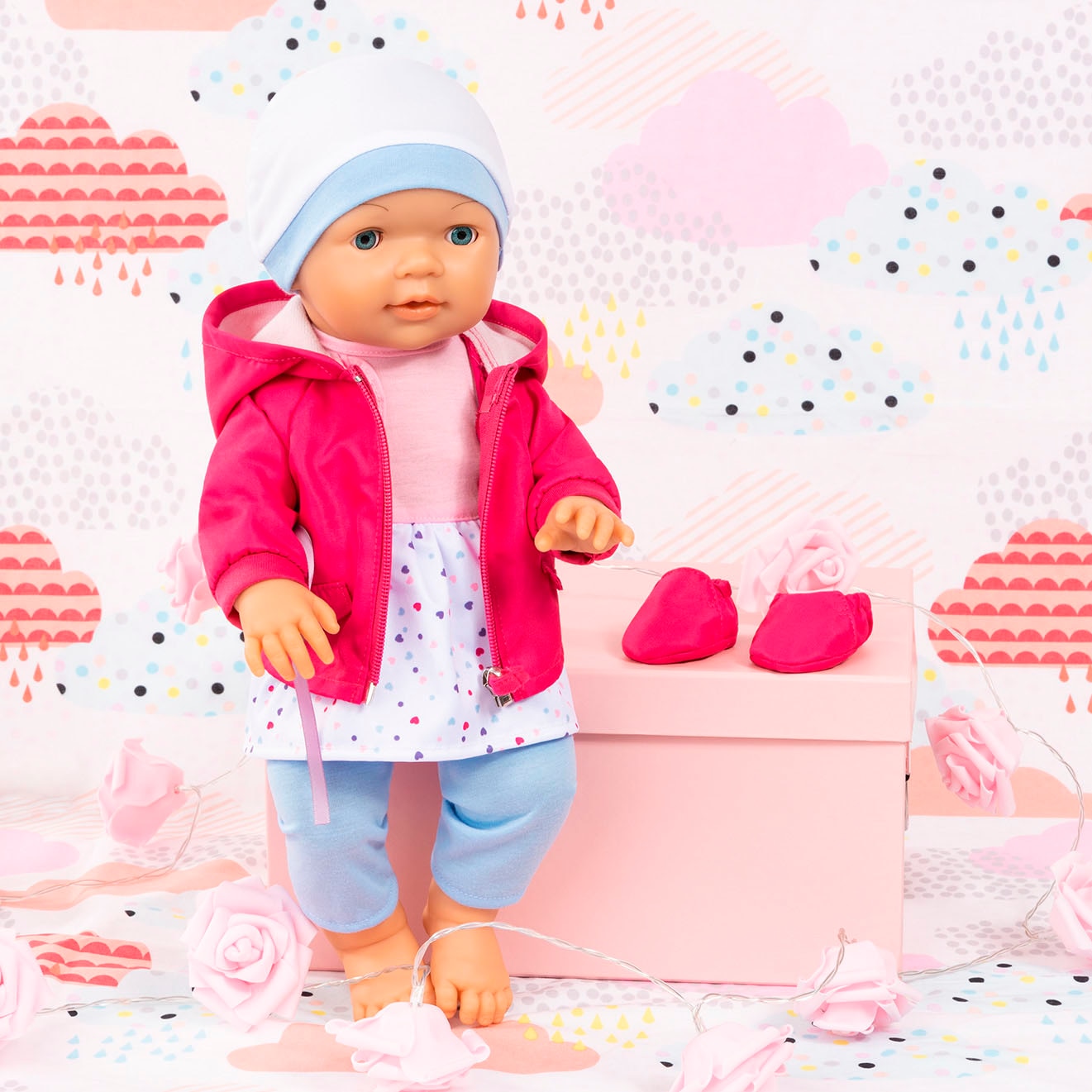 Bayer Vêtements de poupées »Kleid/Hose pink/bl.«