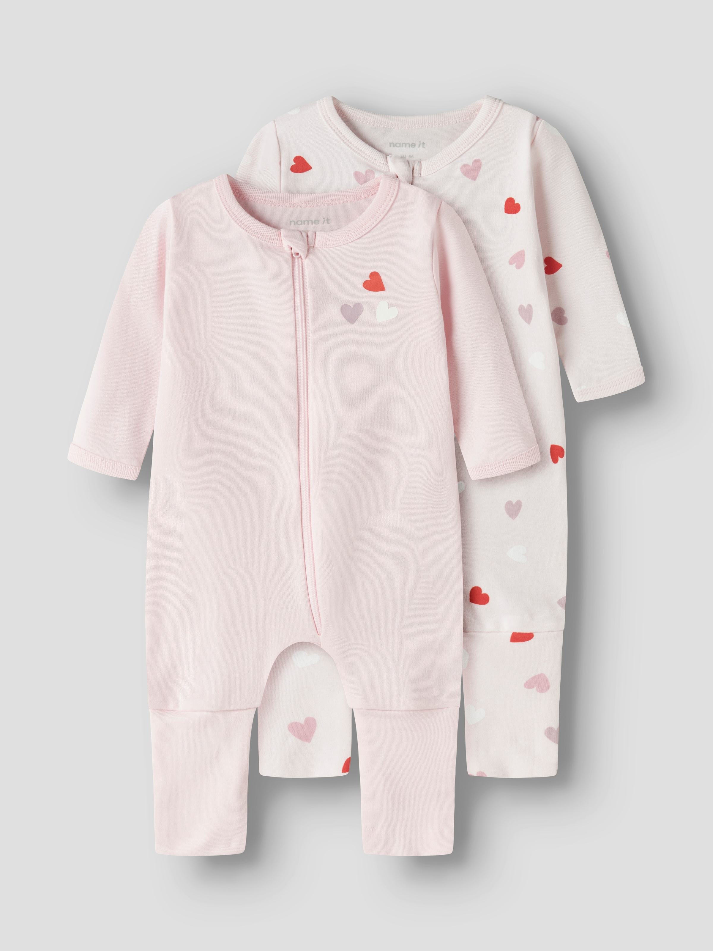 Name It Schlafanzug »NBFNIGHTSUIT 2P ZIP FF CAR. HEART NOOS« Packung, 2 tlg.