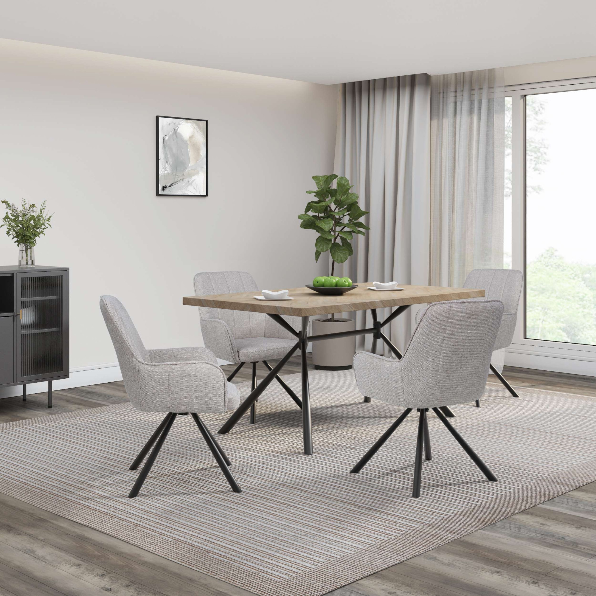 GOODproduct Chaise de salle à manger »Flaurent« () 2 cuisgepolsterte Rückenlehne, Armlehne und Sitzfläche, Sitzhöhe 50 cm