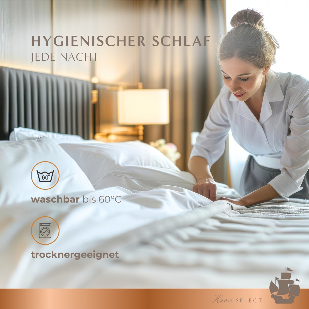 Hanse mit Kogge Couette microfibre »Hanse Select federfrei, Luxushotel, Ganzjahresdecke, Made in Germany« normal Füllung 100% hochwertige 6D-Hohlfaser 1 cuis tlg. couette de haute qualité 135x200 cm, 155x220 cm & autres tailles