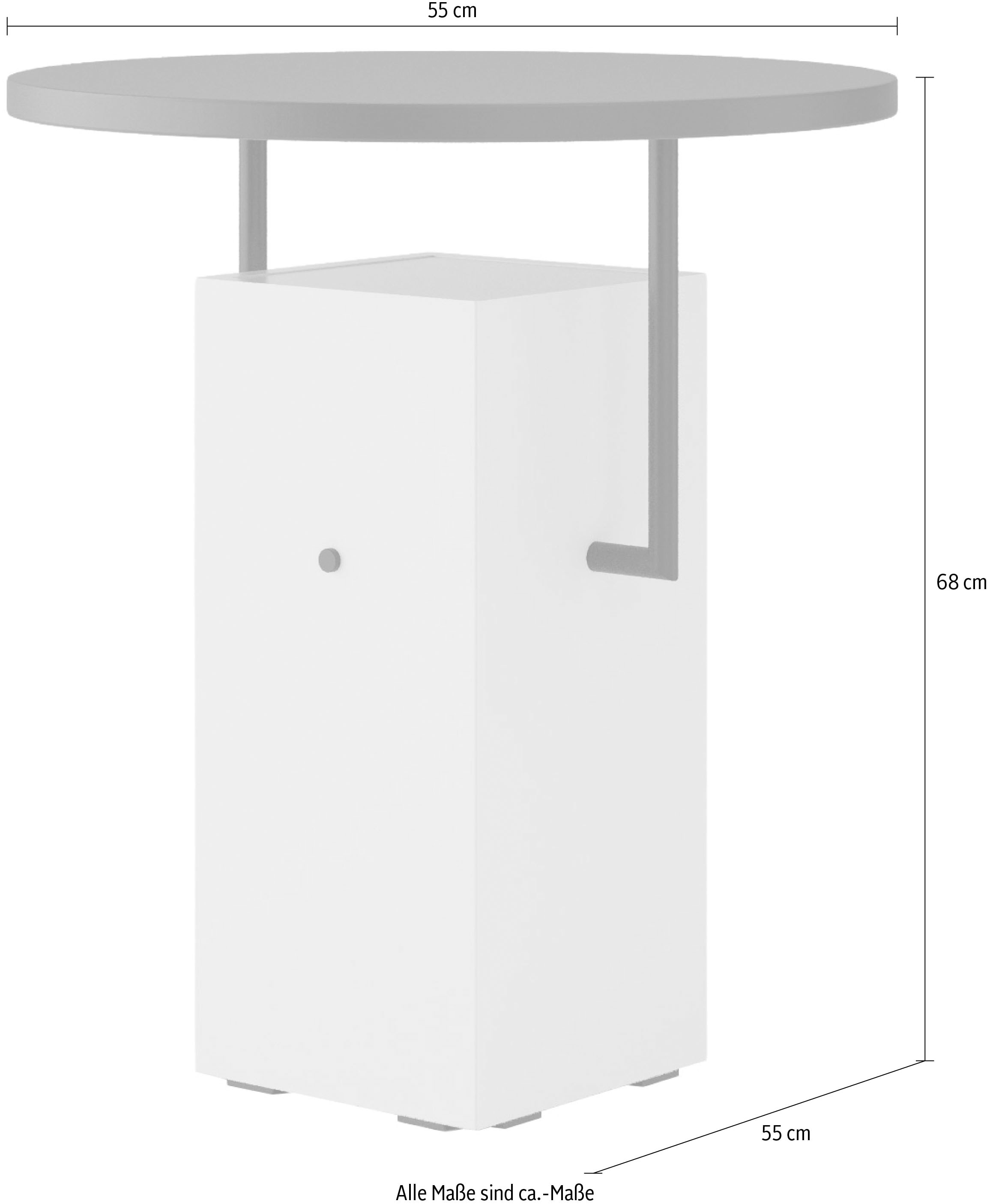 Home affaire Couchtisch Schwebende Tischplatte mit modernem Metallgestell