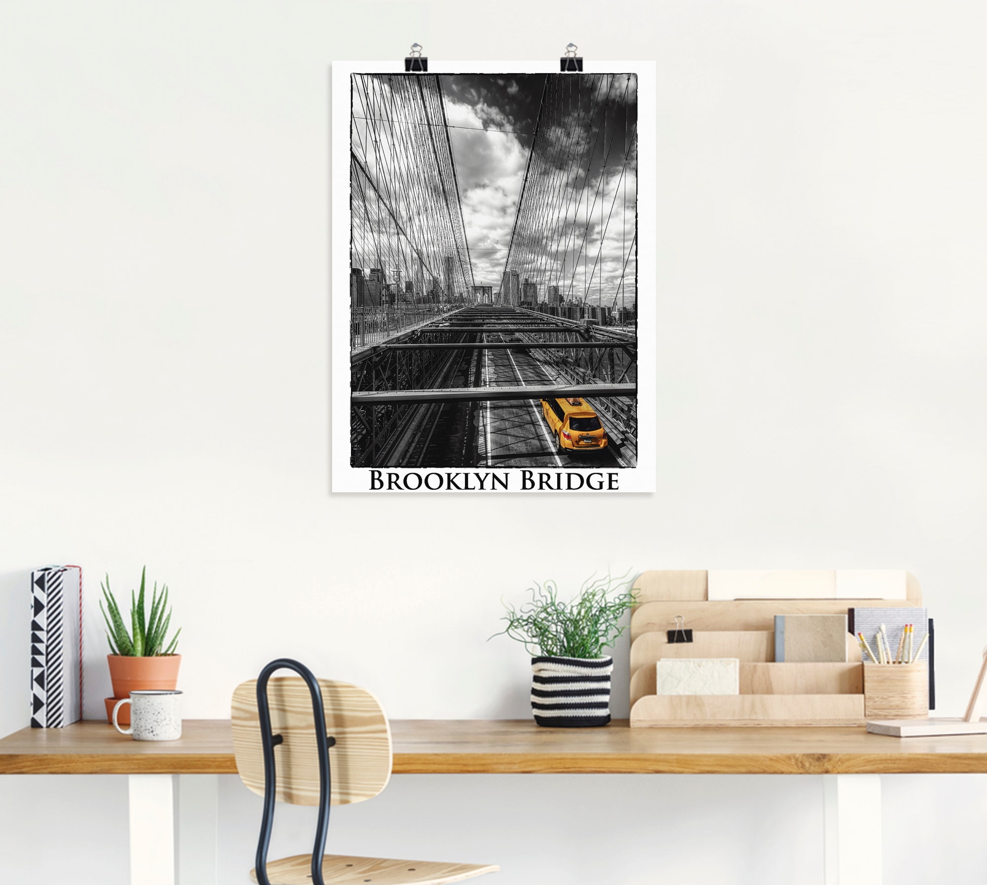 Artland Poster »New York Brooklyn Bridge«, Brücken, (1 St.), als Leinwandbild, Wandaufkleber oder Poster in versch. Grössen