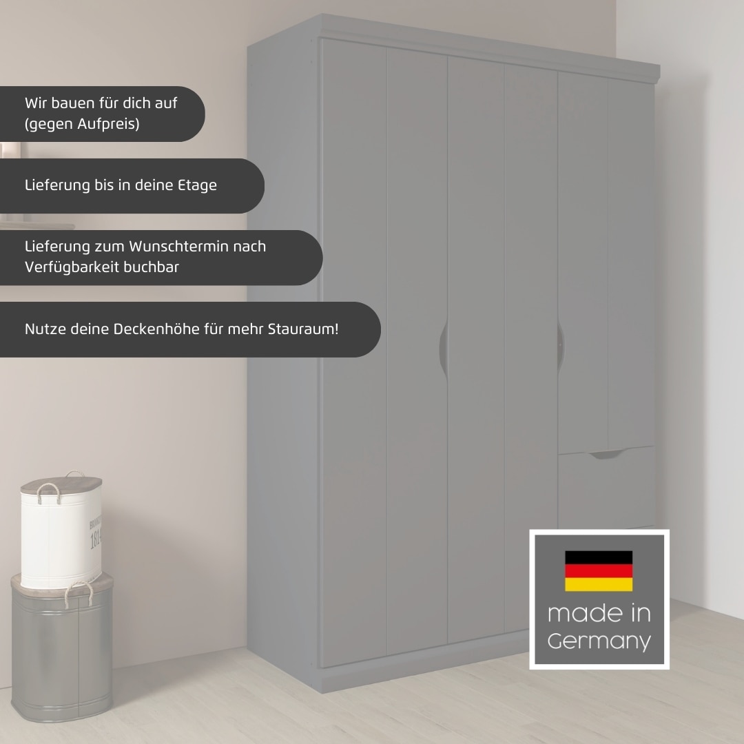 GOODproduct Kleiderschrank »Mehrzweckschrank Aktenschrank Möbel Mietswohnung Schlafzimmer MARLENE« 3 verschiedene Ausstattungen BASIC/CLASSIC/PREMIUM (inkl. SOFT-CLOSE),  in 3 Breiten 91/136/181 cm im Landhaus-Stil MADE IN GERMANY