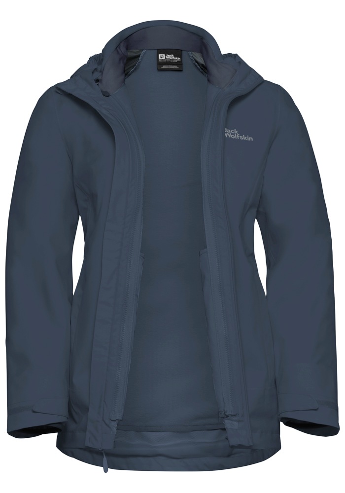 Jack Wolfskin 3-in-1-Funktionsjacke »MOONRISE 3IN1 JKT W«, mit Kapuze, mit wasserabweisenden Reissverschlüssen