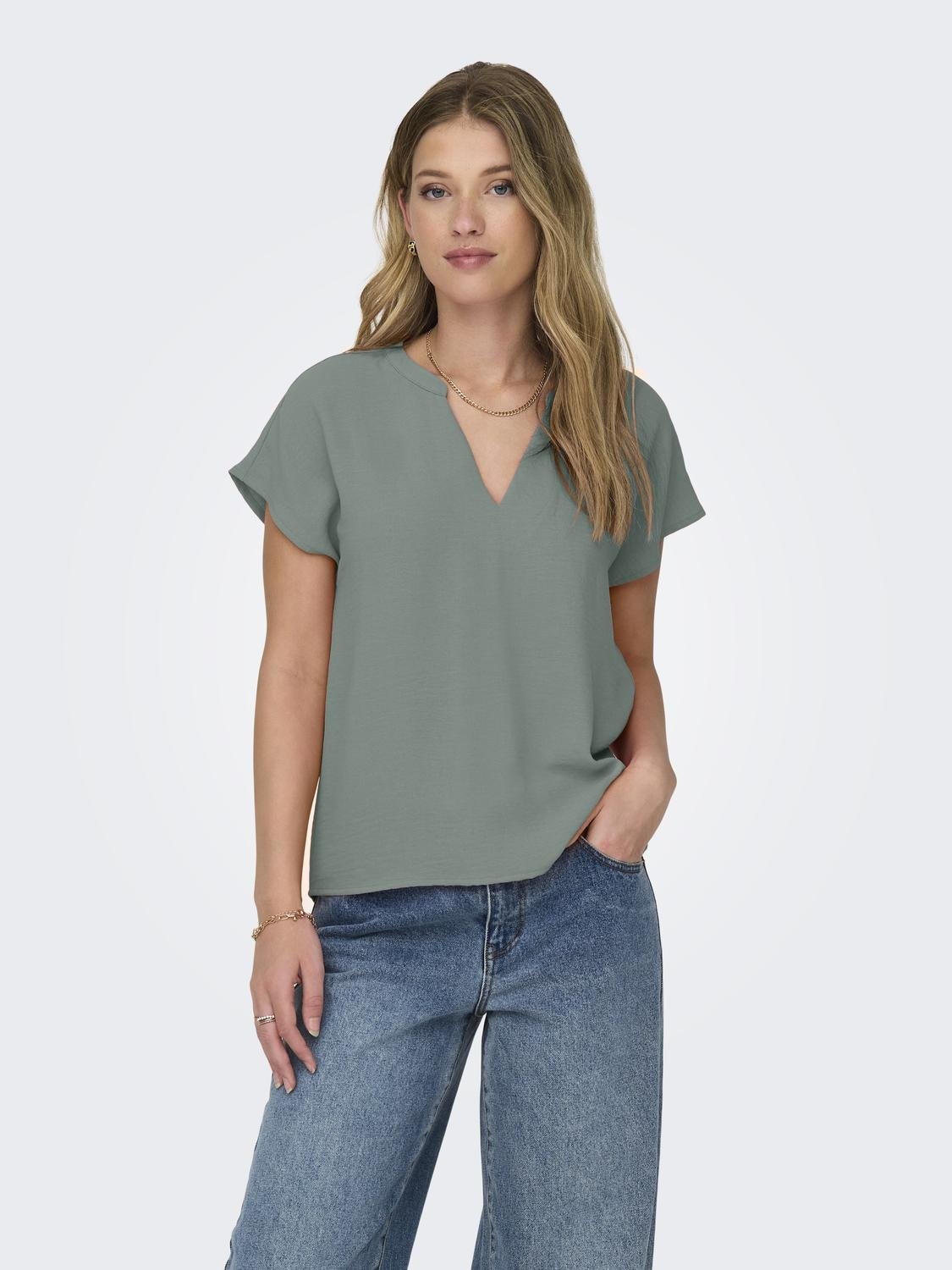 JDY Chemisier à chemise »JDYLION S/S TOP WVN NOOS«