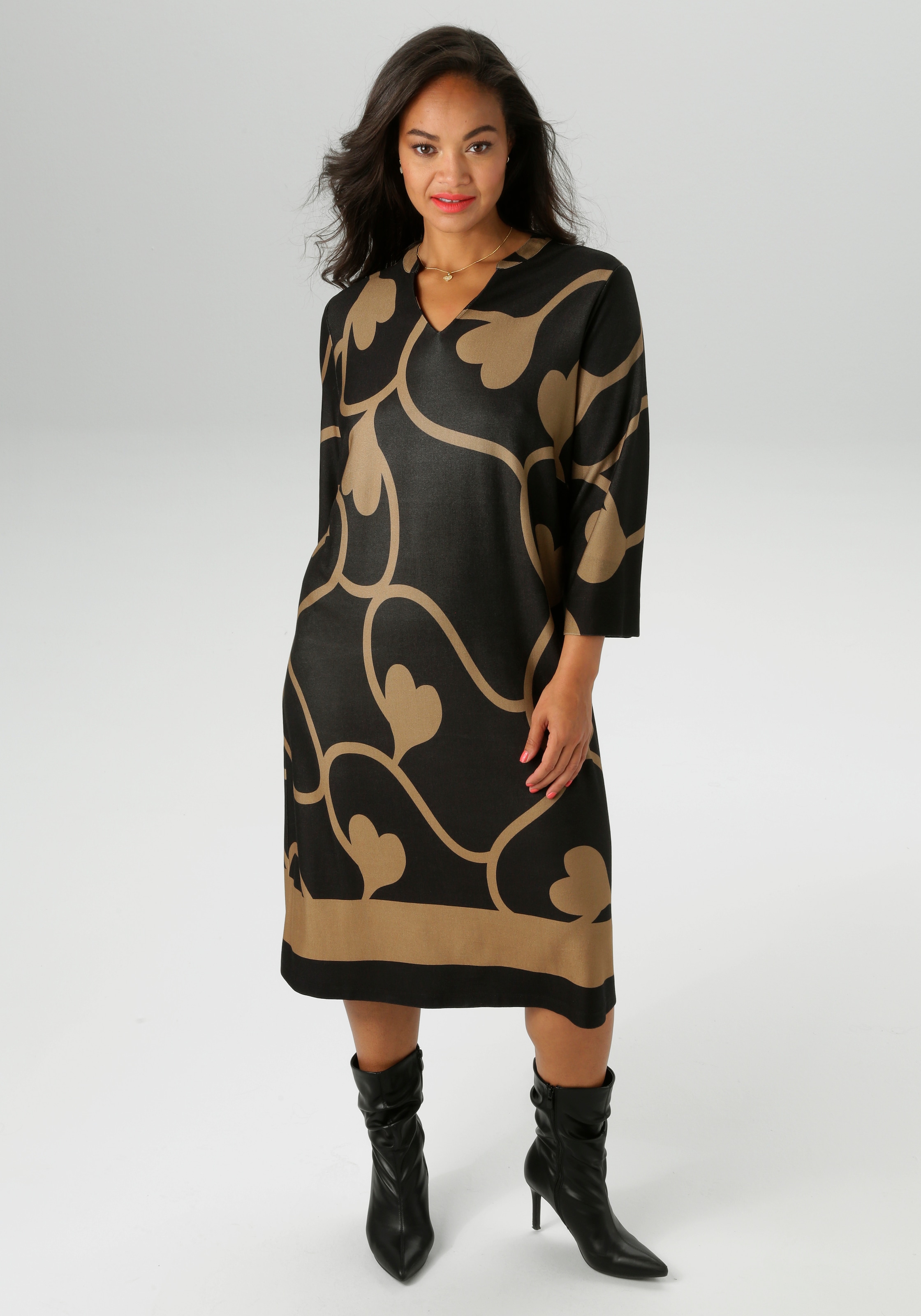 Image of Aniston PLUS Jerseykleid mit interessantem Allover-Print