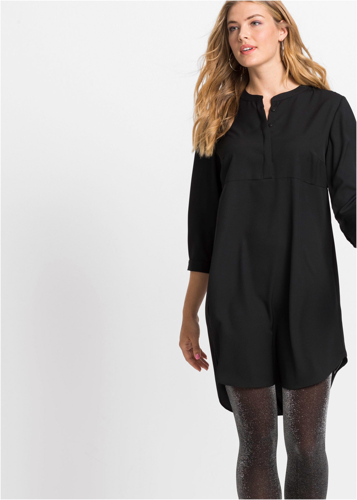 Image of bonprix Blusenkleid für modischen Auftritt, aus Polyester, Regular Fit, mit 3/4-Ärmeln