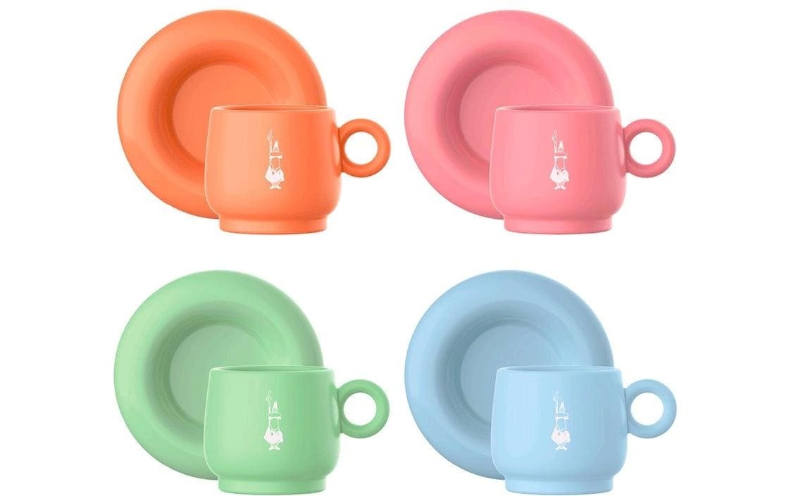 BIALETTI Espressotasse »Espressotasse Set grün,orange,blau, pink 60 ml, 1 Stück«