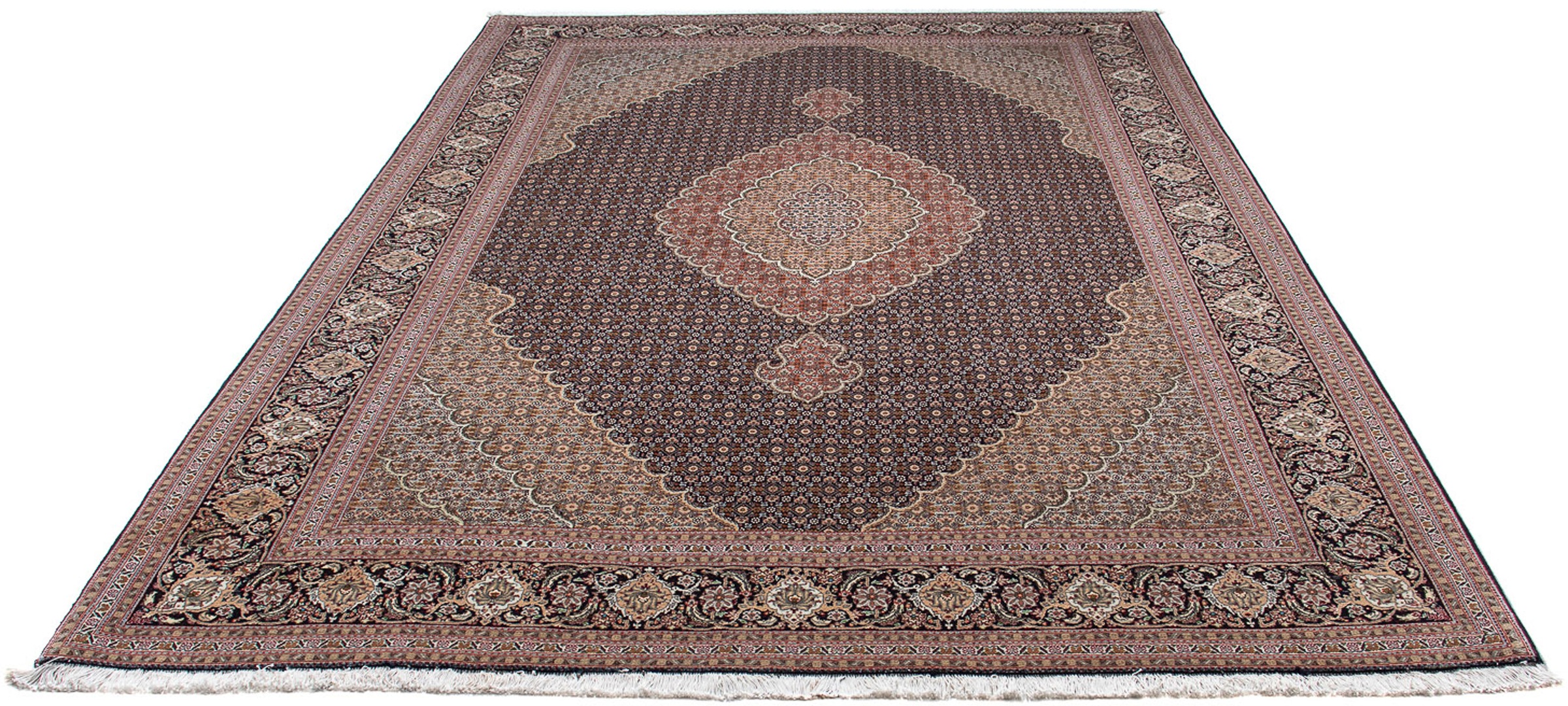 Image of morgenland Orientteppich »Perser - Täbriz - 294 x 208 cm - dunkelbraun«, rechteckig, 10 mm Höhe, Wohnzimmer, Handgeknüpft, Einzelstück mit Zertifikat bei Ackermann Versand Schweiz