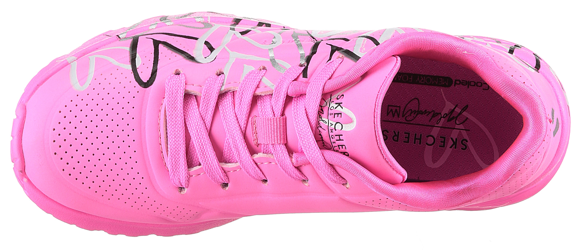 Skechers Sneaker »UNO LITE-METALLIC LOVE«  , Keil,-Schnürschuh, Skech-Air Funktion, Grössenschablone zum Download
