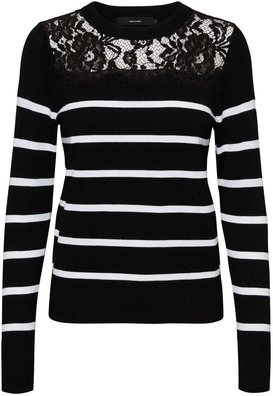 Image of Vero Moda Rundhalspullover »VMLACOLE«, mit Spitzeneinsatz bei Ackermann Versand Schweiz