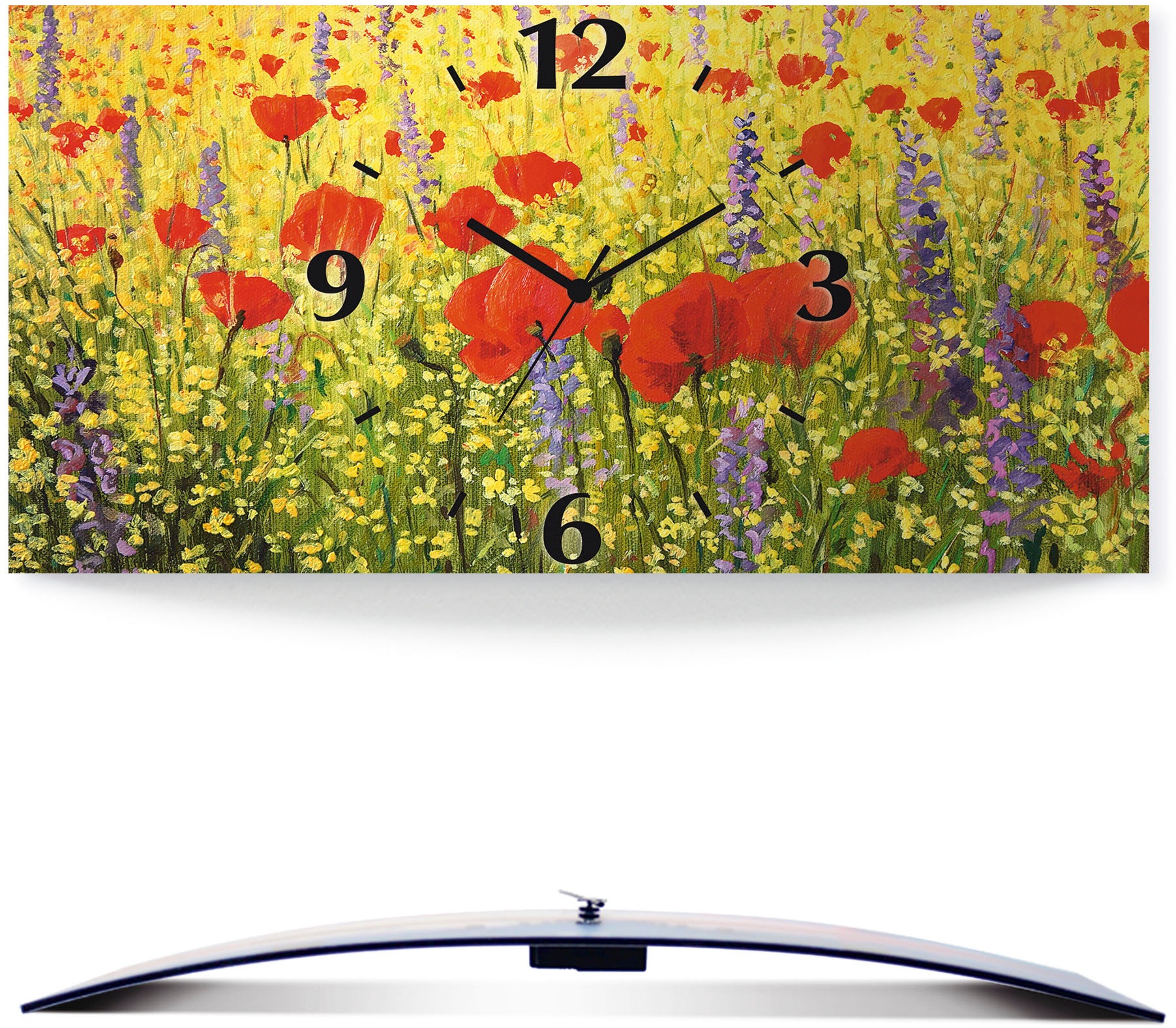Image of Artland Wanduhr »Mohnblumenfeld«, in vielen Grössen & Produktarten - Alubild / Outdoorbild für den Aussenbereich, Leinwandbild, Poster, Wandaufkleber / Wandtattoo auch für Badezimmer geeignet bei Ackermann Versand Schweiz