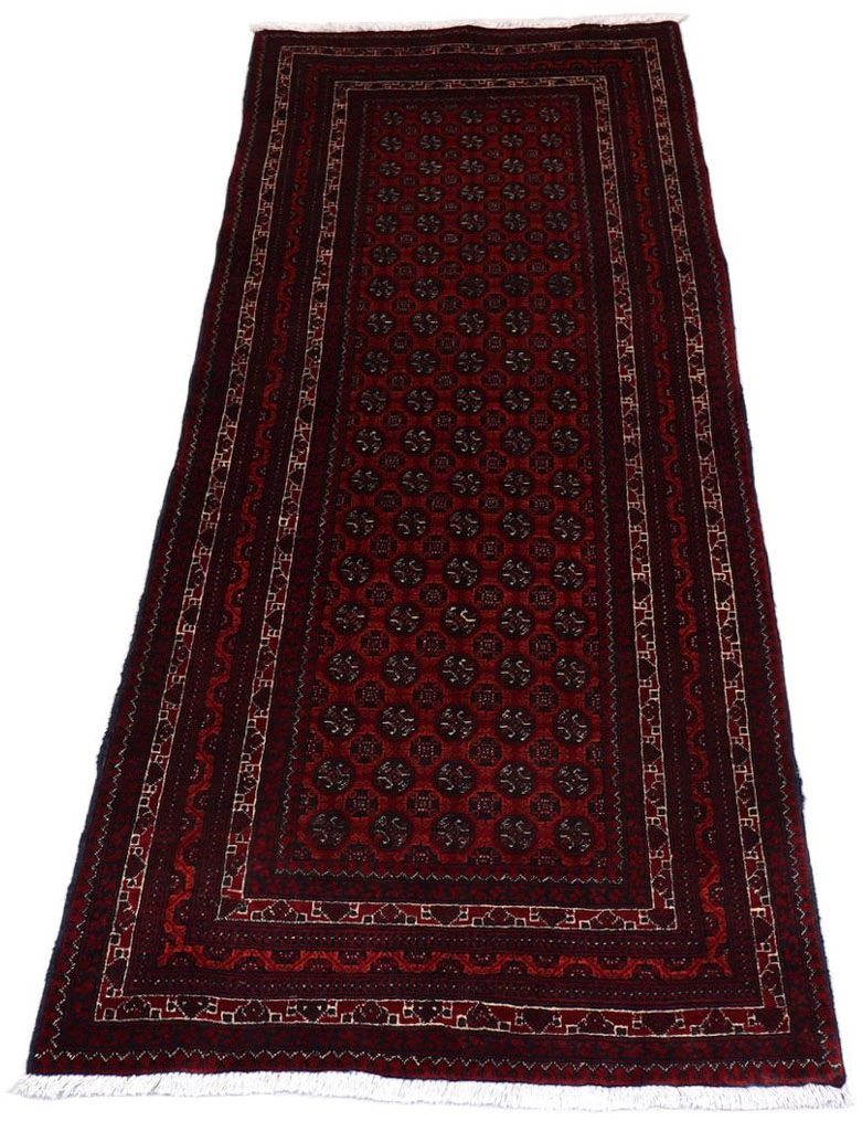 Image of morgenland Hochflor-Läufer »Afghan Durchgemustert Rosso scuro 196 x 79 cm«, rechteckig, 0,7 mm Höhe, Handgeknüpft bei Ackermann Versand Schweiz