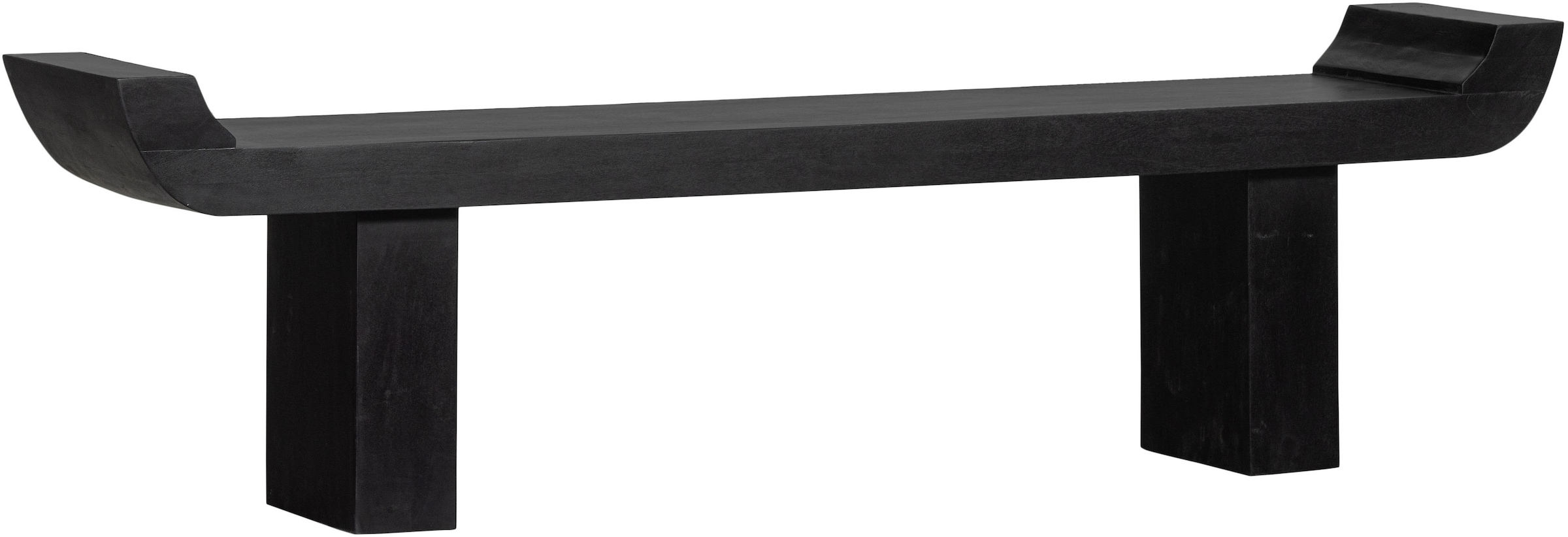 Image of WOOOD Bank "Lox Massiv Mangoholz mit umlaufendem Rand H 35 x B 183 x T 53 cm" Tragkraft 100 kg, breite Standbeine, individuelle Holzmaserung