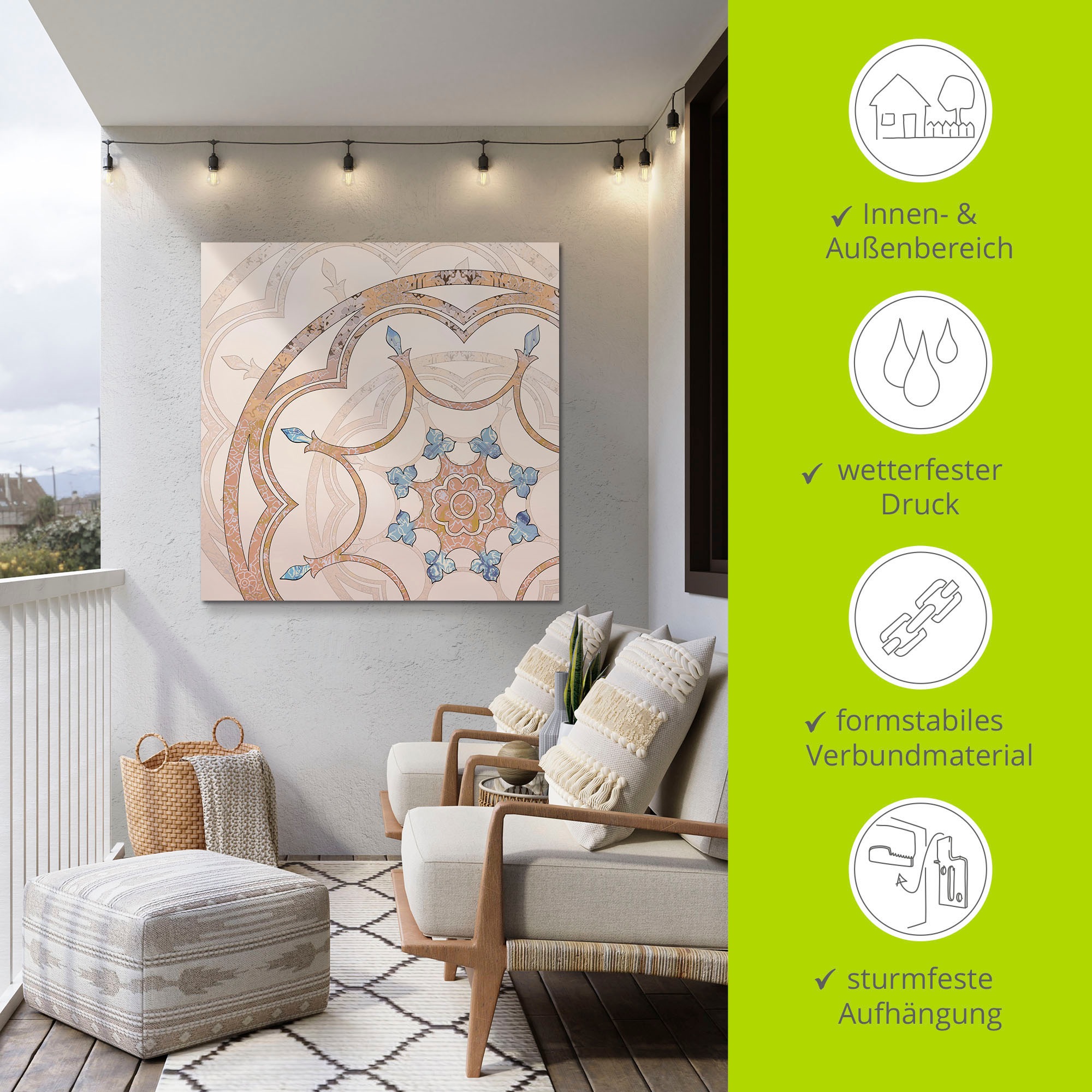 Artland Wandbild »Boho Mandala«, Muster, (1 St.), als Alubild, Outdoorbild, Leinwandbild, Poster in verschied. Grössen