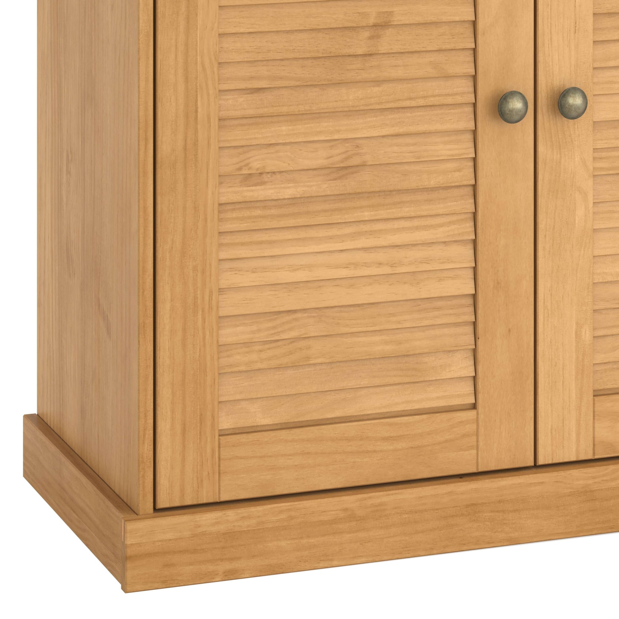 GOODproduct Buffet »Turia« avec portes vitrées et à lamelles, en pin massif FSC®, hauteur 180 cm
