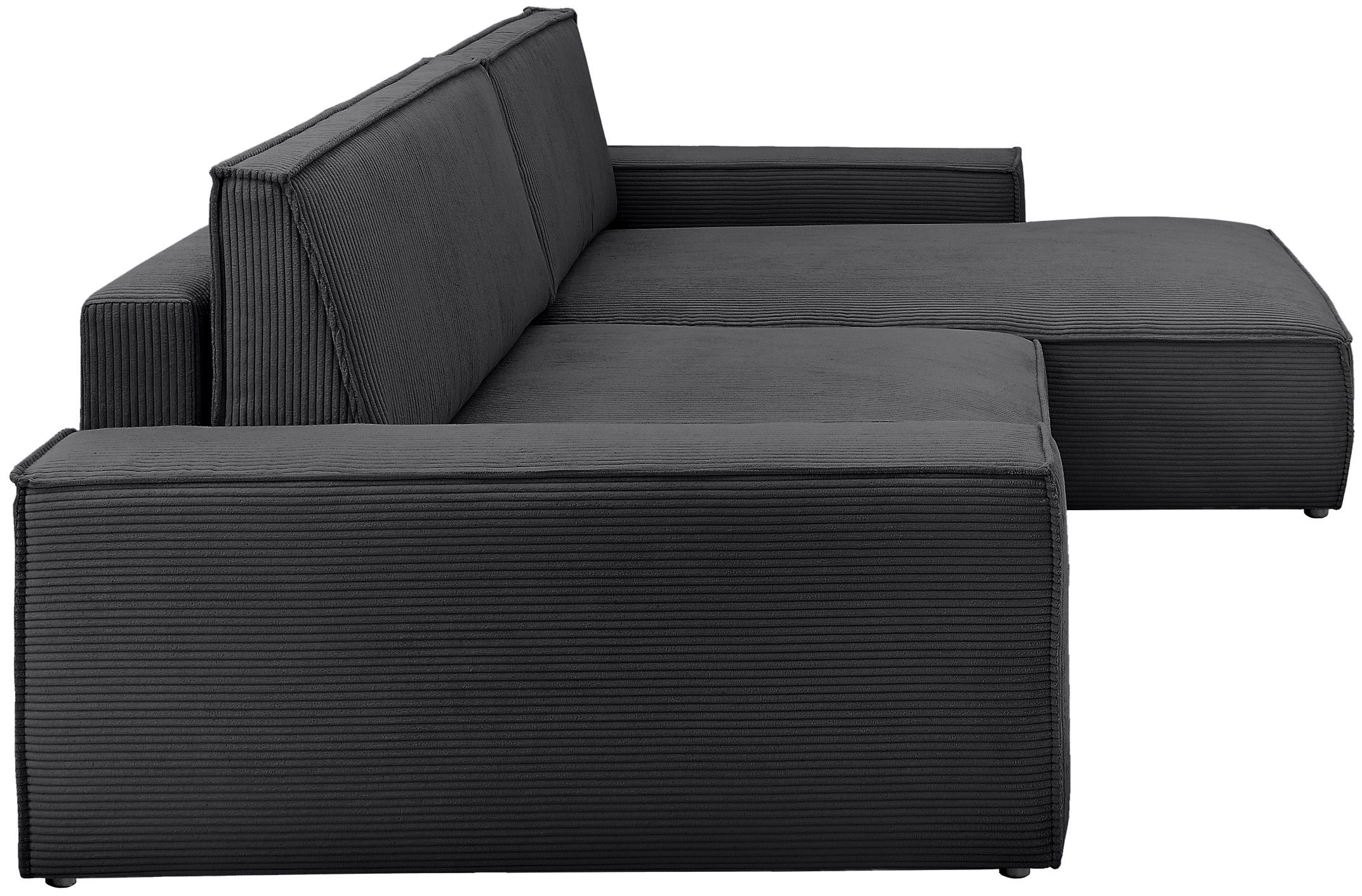 Home affaire Canapé d'angle »NEU: SHERWOOD XXL 284, Big-Sofa L-Form, tiefe Sitzfläche 95 cm, Cord« Recamiere rechts/links, als Schlafsofa stellbar, Cord u. Leinenoptik