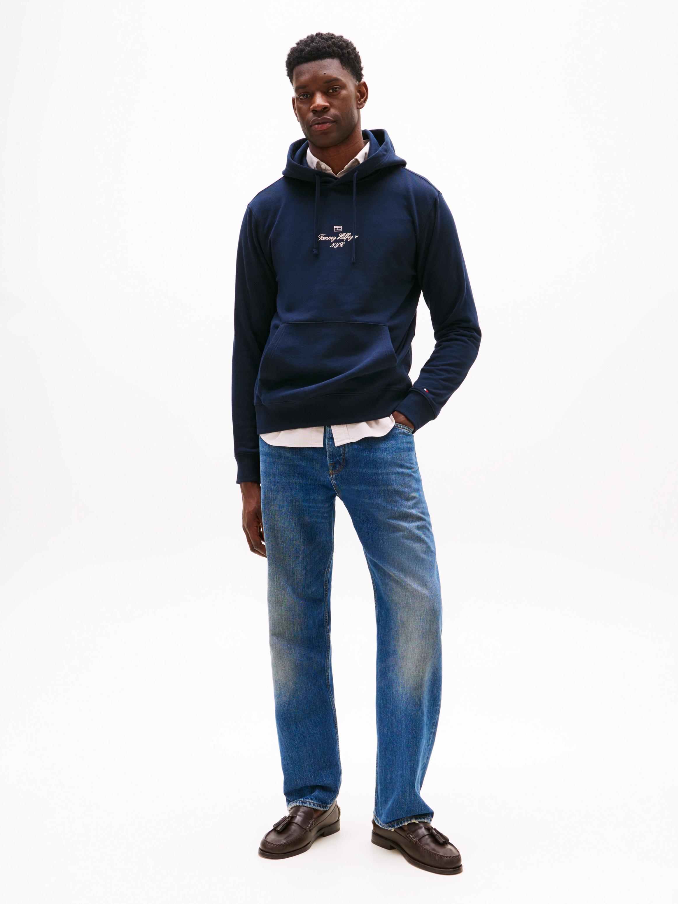 Tommy Hilfiger Hoodie »OUTLINE FLAG SCRIPT HOODIE«, mit kontrastfarbener Stickerei
