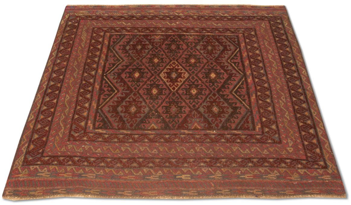 Image of morgenland Wollteppich »Kelim Afghan Teppich handgewebt rot«, quadratisch, 6 mm Höhe, Kurzflor bei Ackermann Versand Schweiz