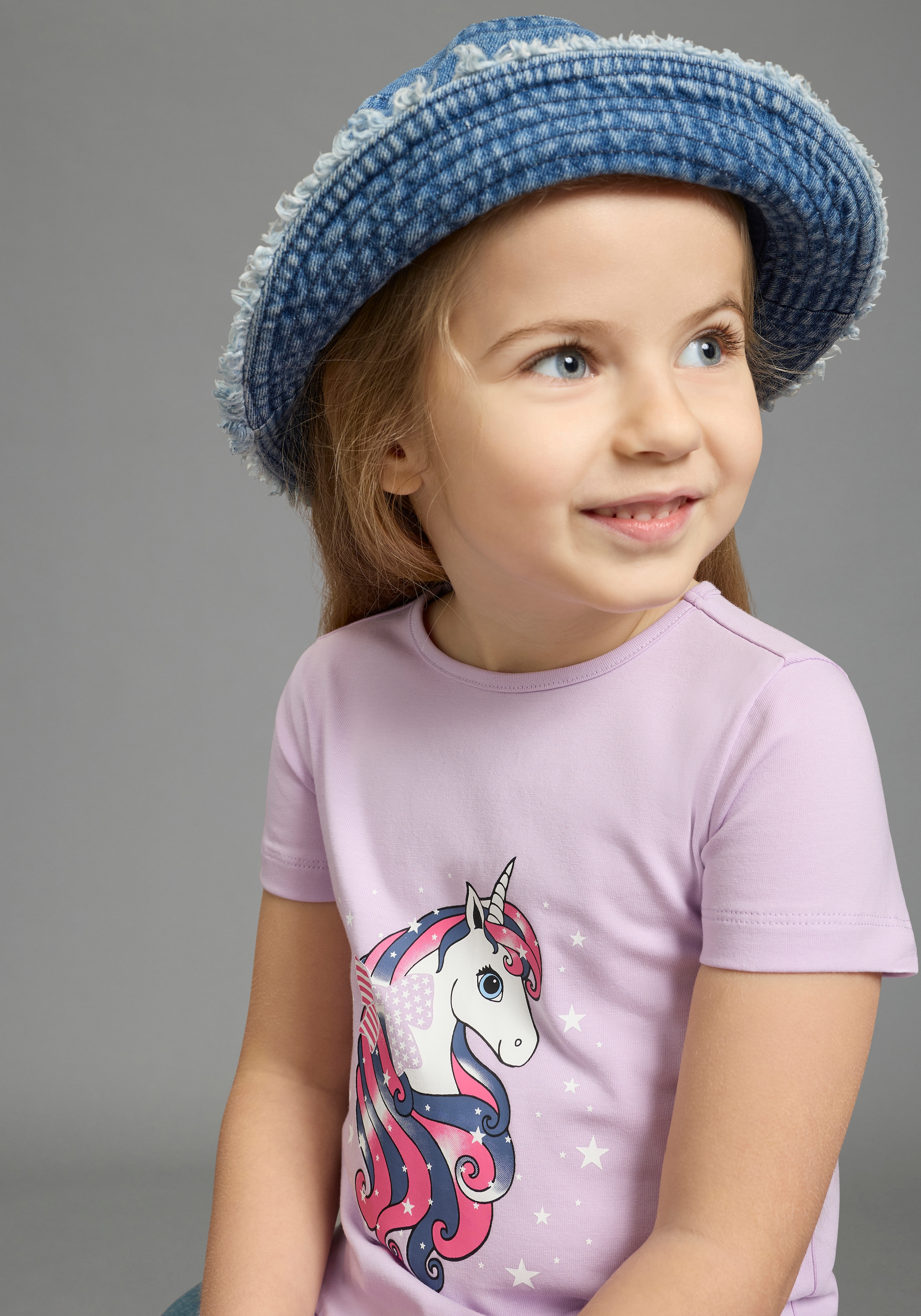 KIDSWORLD Robe en jersey »mit Einhorn« en coton et élasthanne, manches courtes