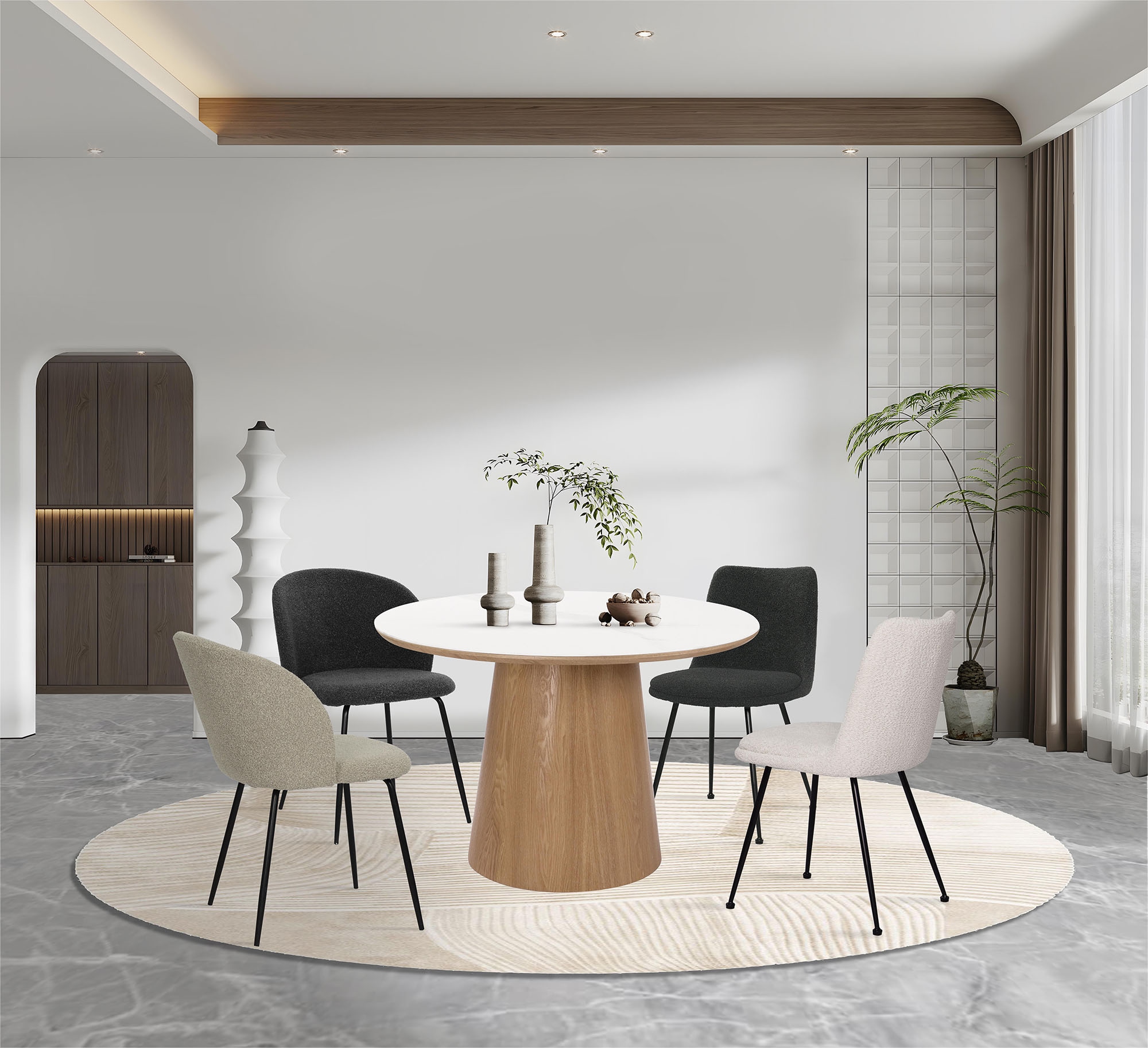 SIT Chaise à 4 pieds »Verona 2er-Set Esszimmerstühle mit Strukturstoff & Metallgestell« (Ensemble) 2 cuisTissu structuré Öko-Tex & dossier ergonomiquement arrondi