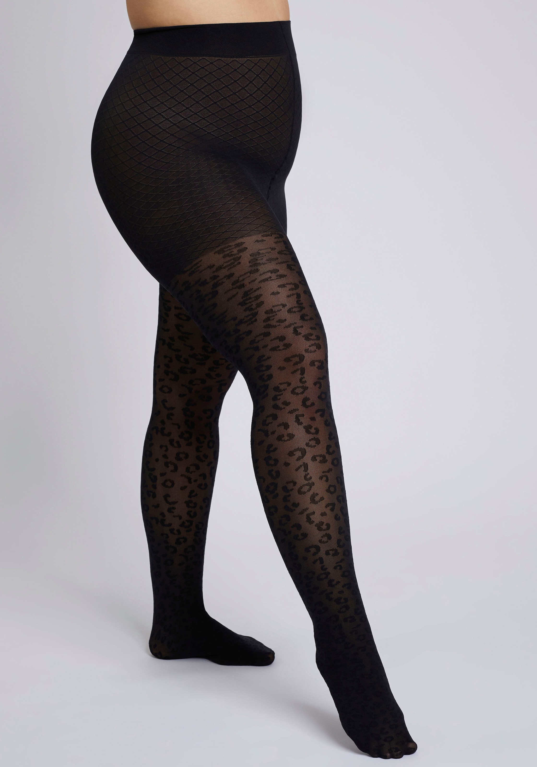 Image of Camano Feinstrumpfhose "fine curvy" 50 Curvy-Tights, Leo-Muster