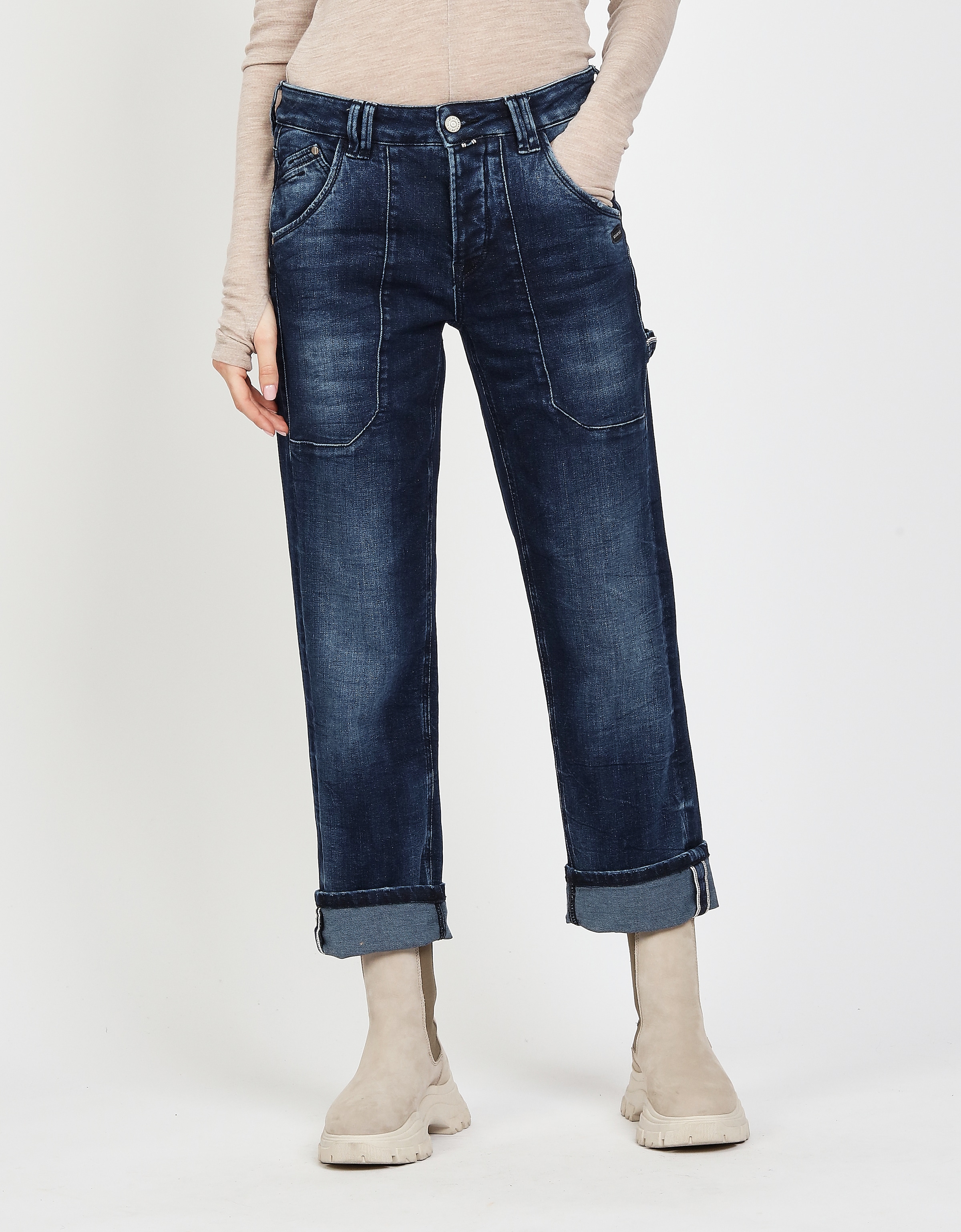Image of GANG Straight-Jeans "94THELMA WORKER" mit aufgesetzten Taschen und typischen Workerdetails