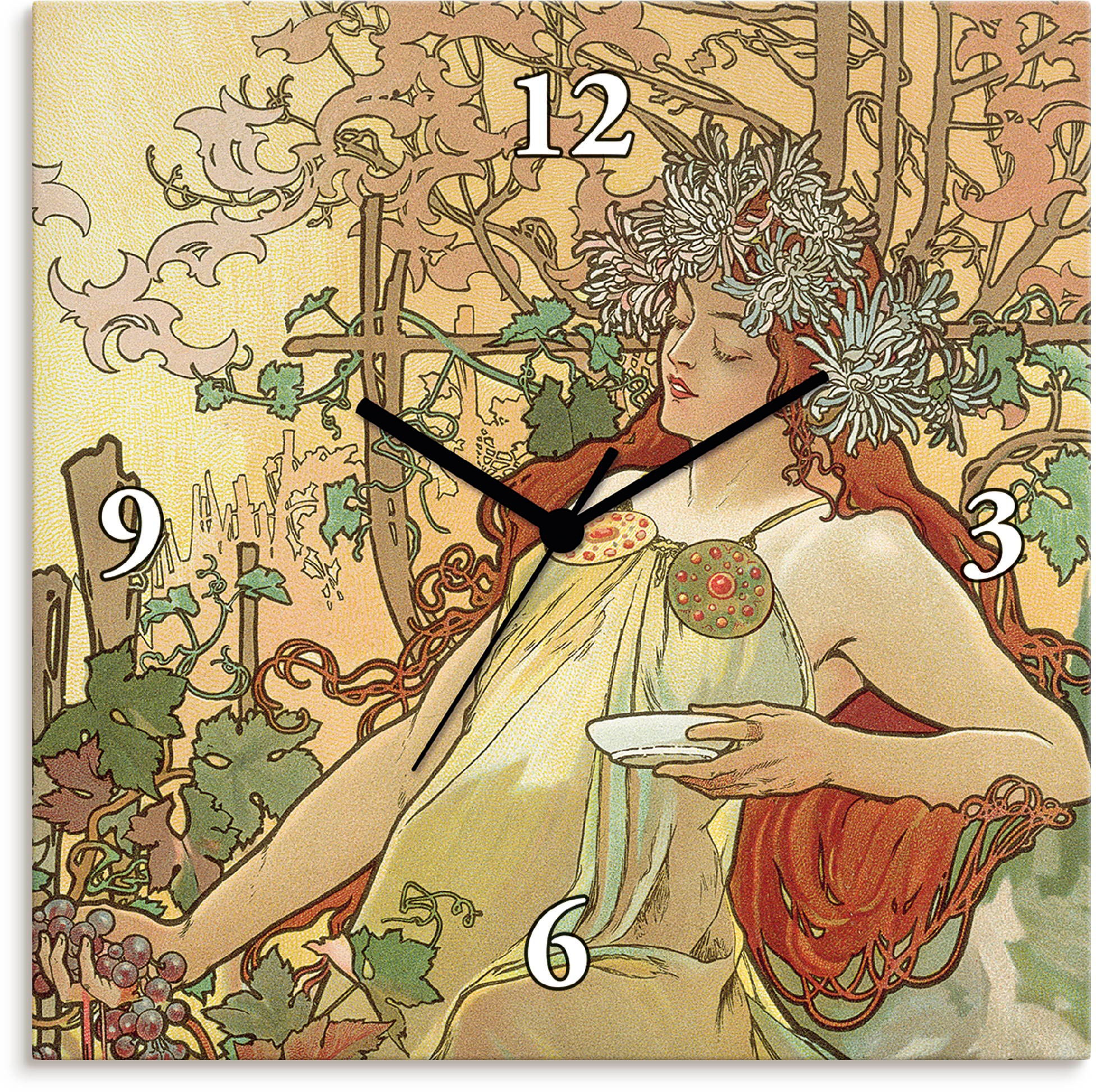 Image of Artland Wanduhr »Automne (Herbst), 1896«, lautlos, ohne Tickgeräusche, nicht tickend, geräuschlos - wählbar: Funkuhr o. Quarzuhr, moderne Uhr für Wohnzimmer, Küche etc. - Stil: modern bei Ackermann Versand Schweiz