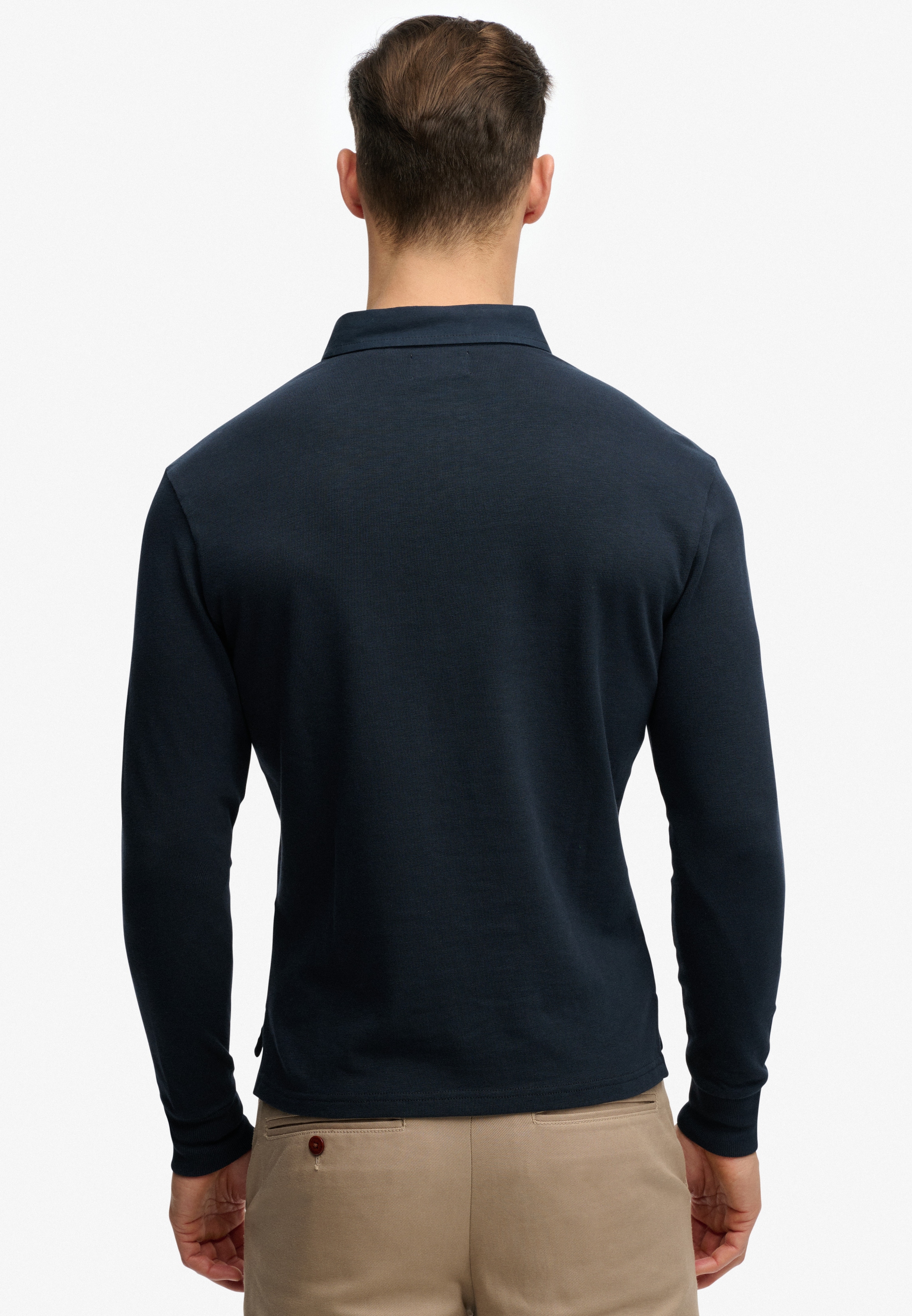 Superdry Langarm-Poloshirt »CLASSIC RUGBY TOP« aus Baumwolle und Single Jersey, Relaxed Fit, mit kurzer Knopfleiste