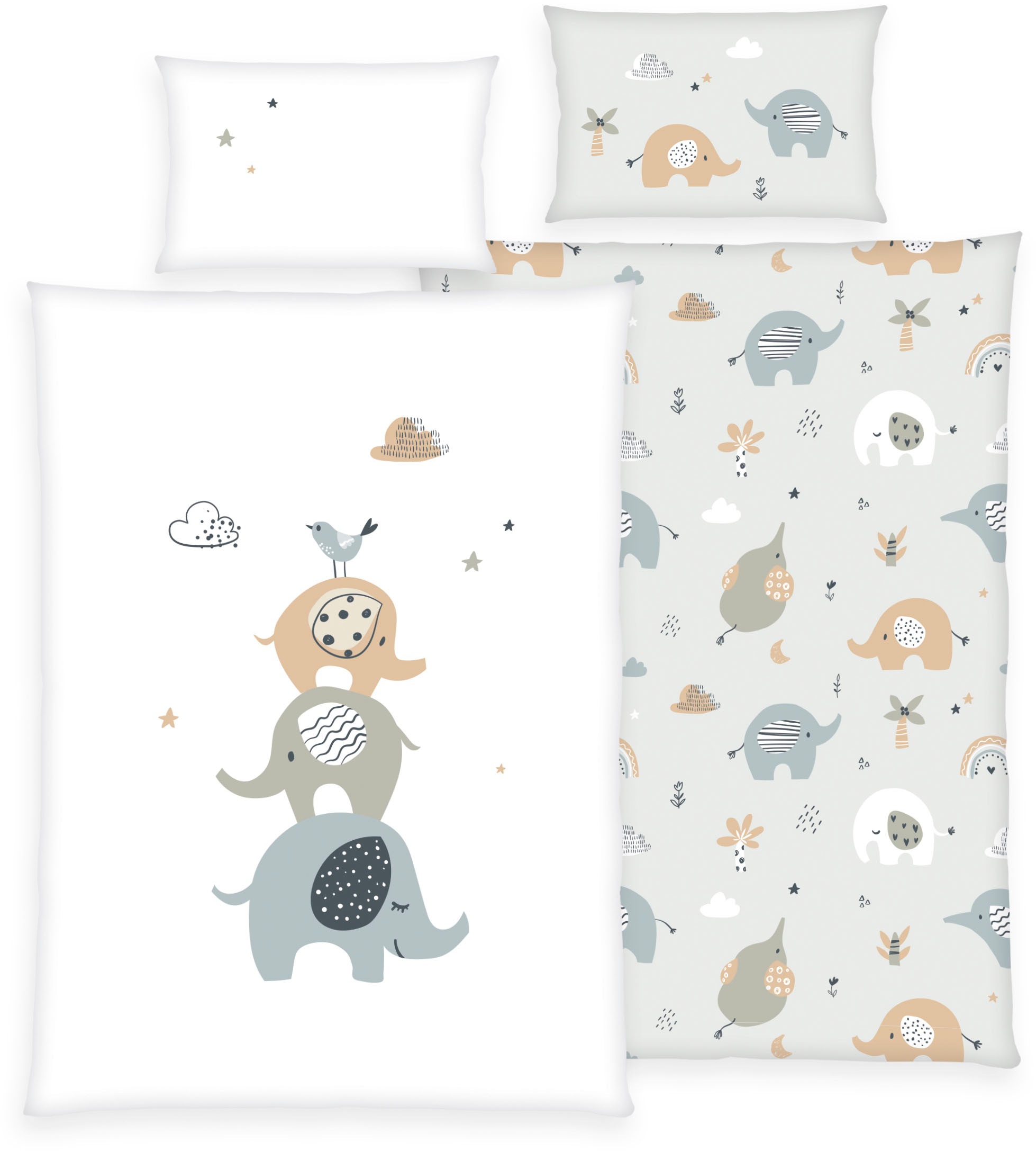 Image of Baby Best Babybettwäsche "babybest Elephants" 2 Stk. mit liebevollem Motiv