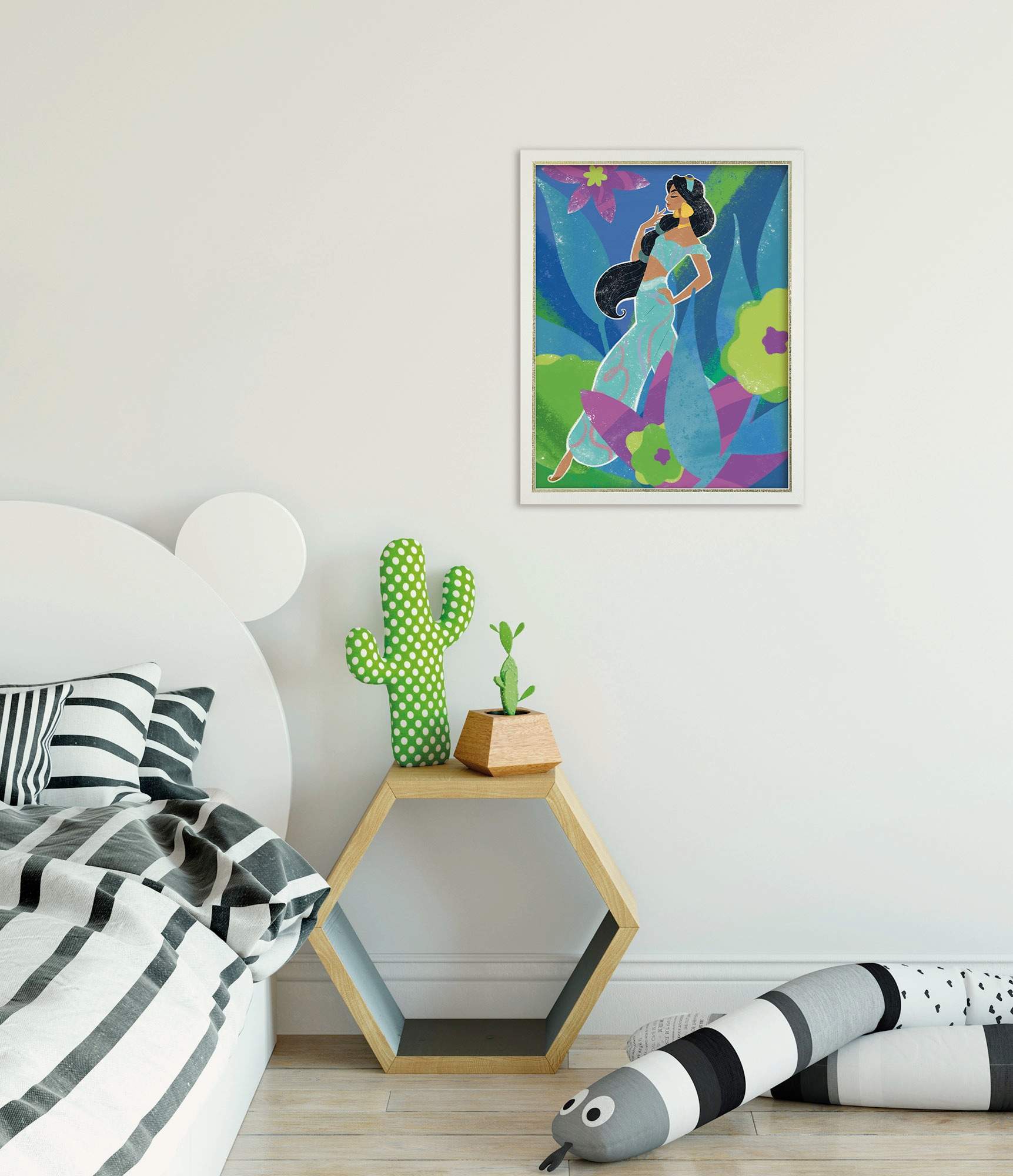 Image of Komar Wandbild "Disney Princess Jasmine in Blue" Disney Set, 1 Stk. tlg. 50 x 70 cm (Breite x Höhe) - Kinderzimmer, Dekoration