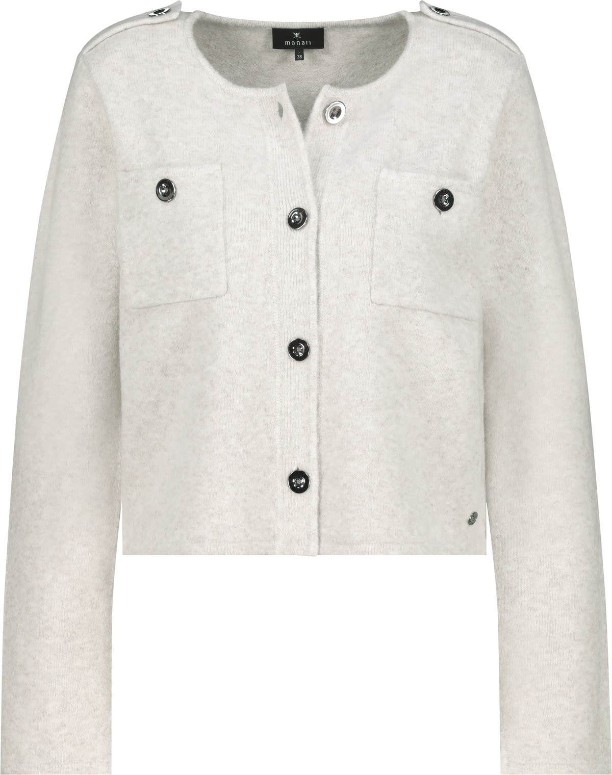 Monari Strickjacke »Jacke Strickjacke Tasche« Regular fit, mit Rundhalsausschnitt