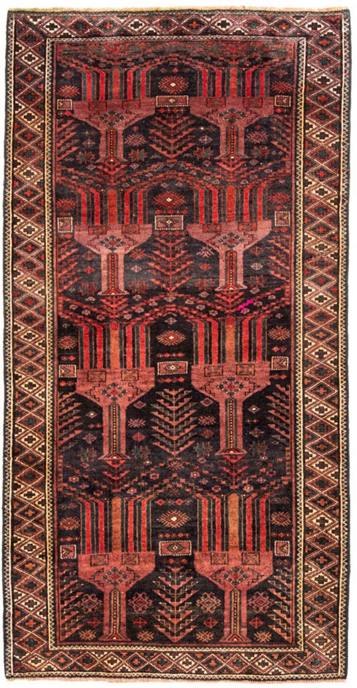 Image of morgenland Hochflor-Läufer »Belutsch Durchgemustert Rosso chiaro 228 x 114 cm«, rechteckig, 0,8 mm Höhe, Handgeknüpft bei Ackermann Versand Schweiz