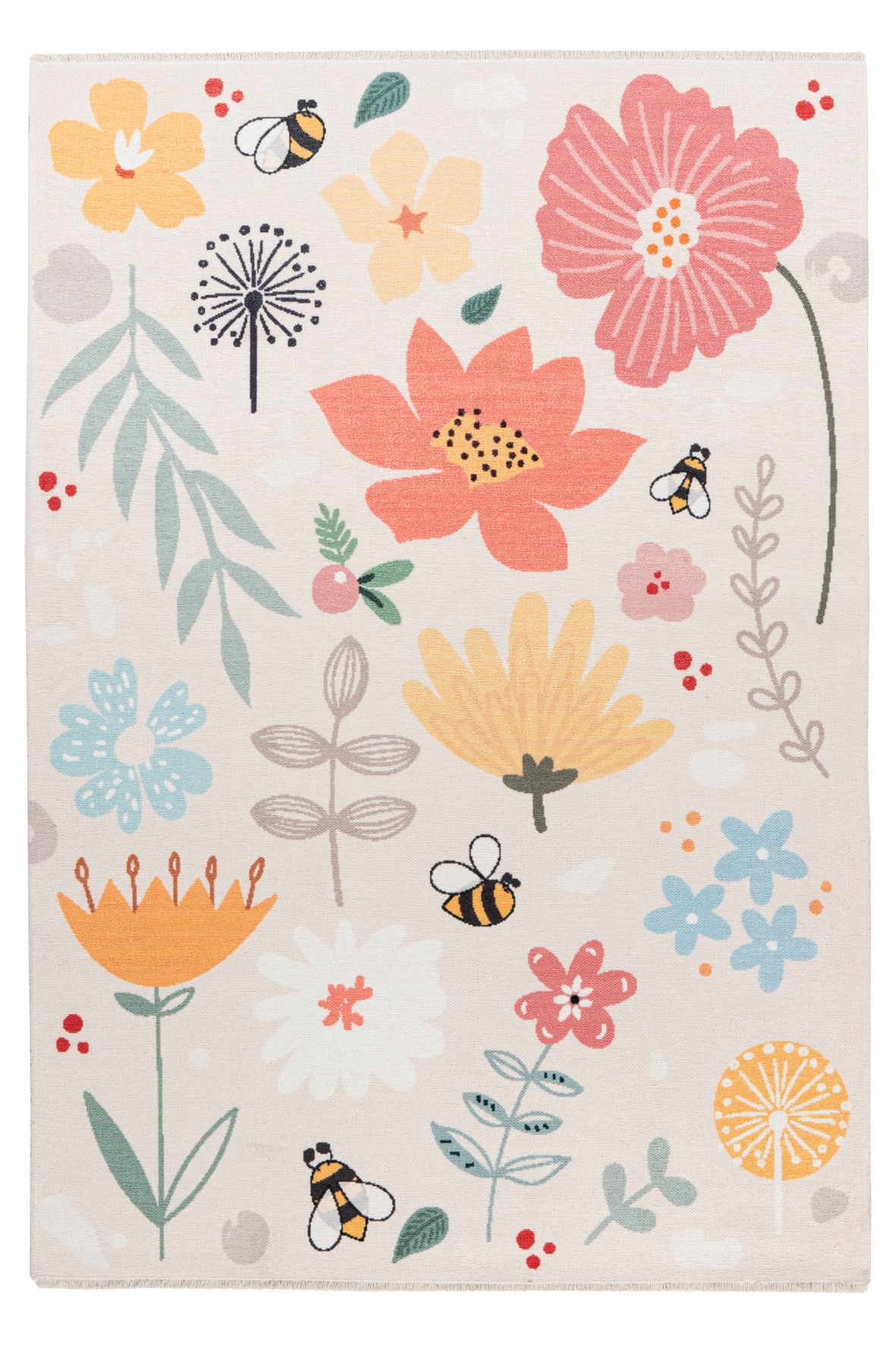 Obsession Kinderteppich "My Greta 623" rechteckig 6 mm Höhe bedruckt, Blumen Motiv, waschbar, mit Fransen, Kinderzimmer