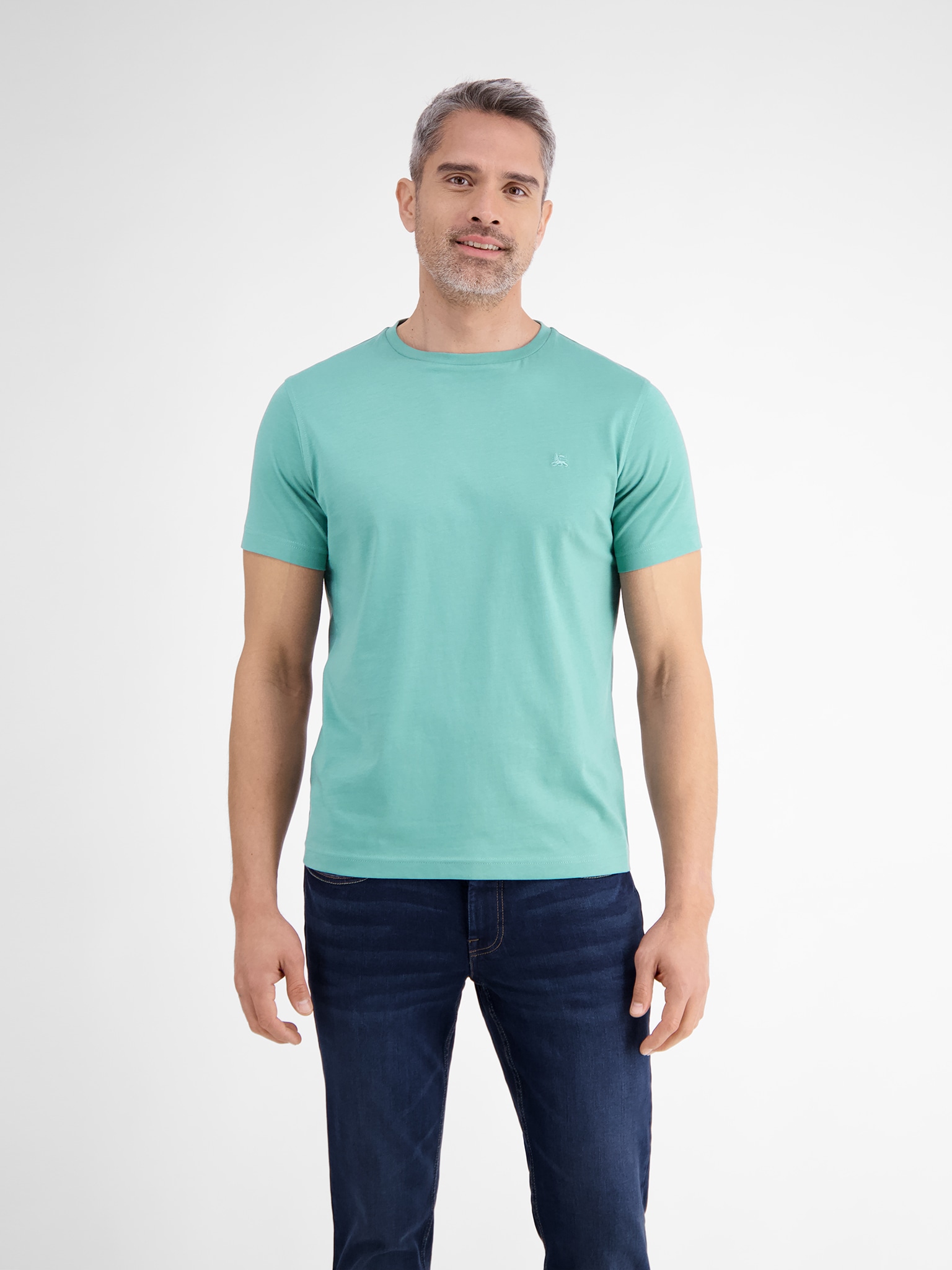 Image of LERROS Rundhalsshirt mit Logo Stickerei