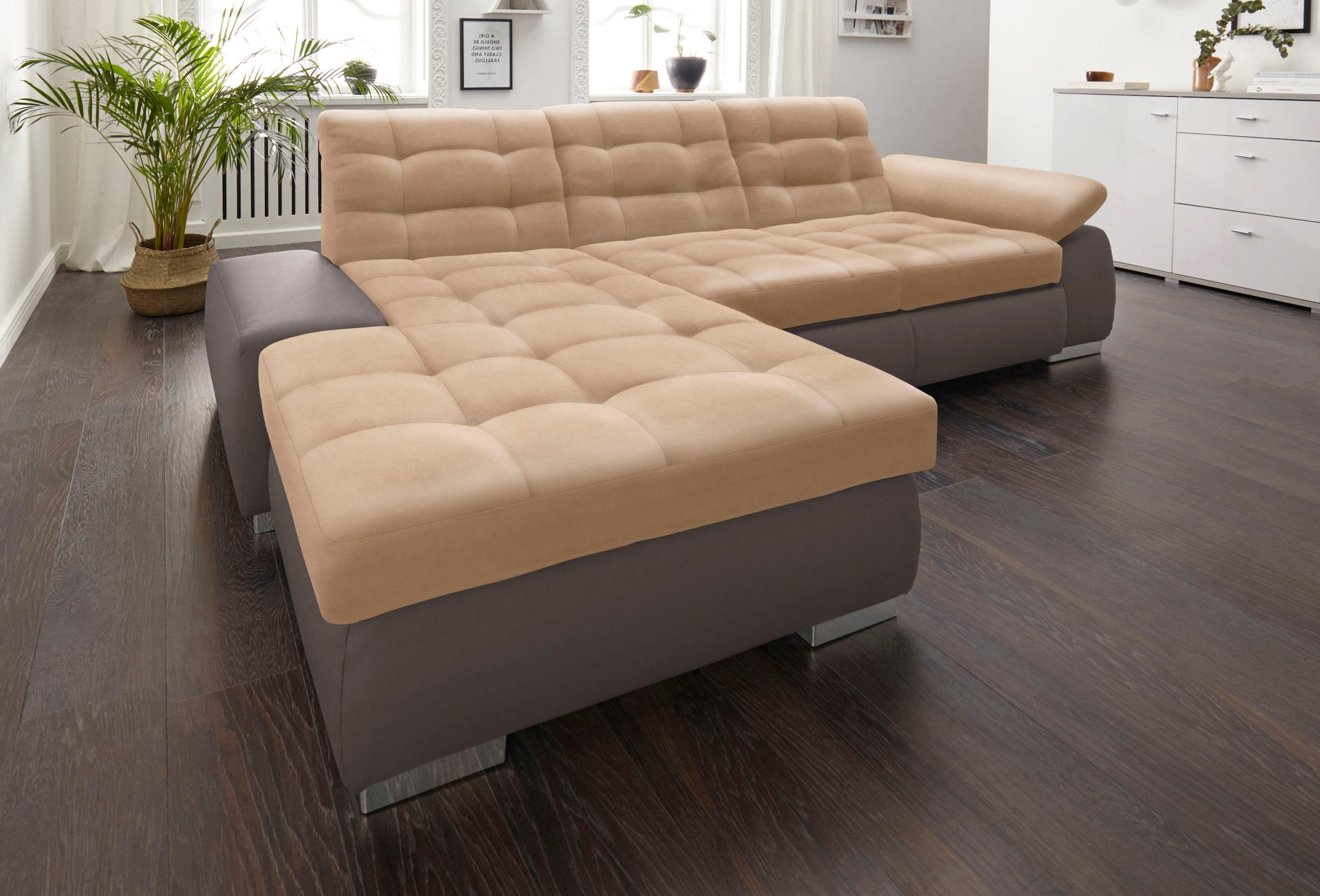 sit&more Canapé d'angle »Ontario L-Form« XXL, option fonction lit