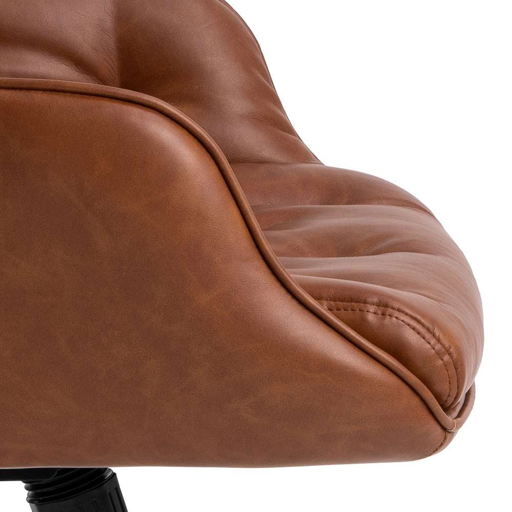 ACTONA GROUP Schreibtischstuhl »Erik« () Schreibtischstuhl, PU retro Cognac, 5 Stern Gestell matt schwarz